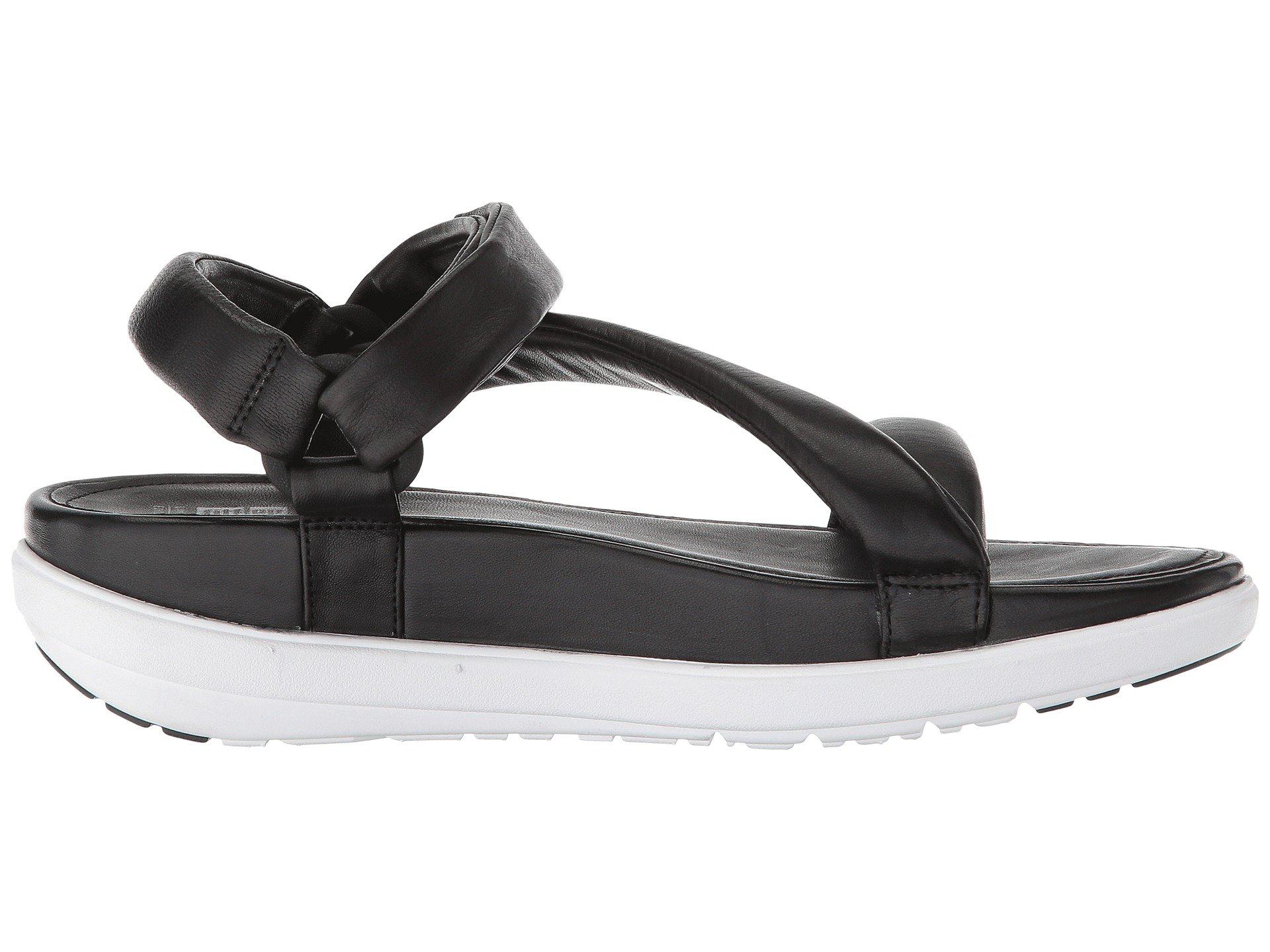 Fitflop Loosh Luxetm Z-strap Leather Sandals (black Leather) Sandals - Lyst