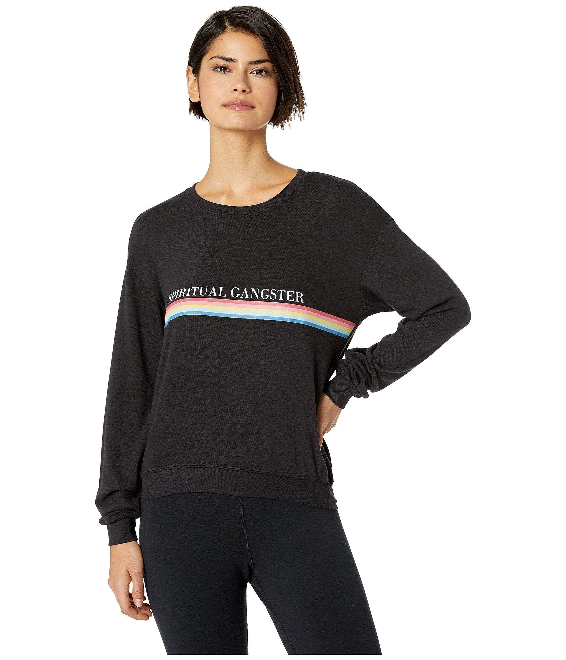 spiritual gangster stripe crew neck sweatshirt