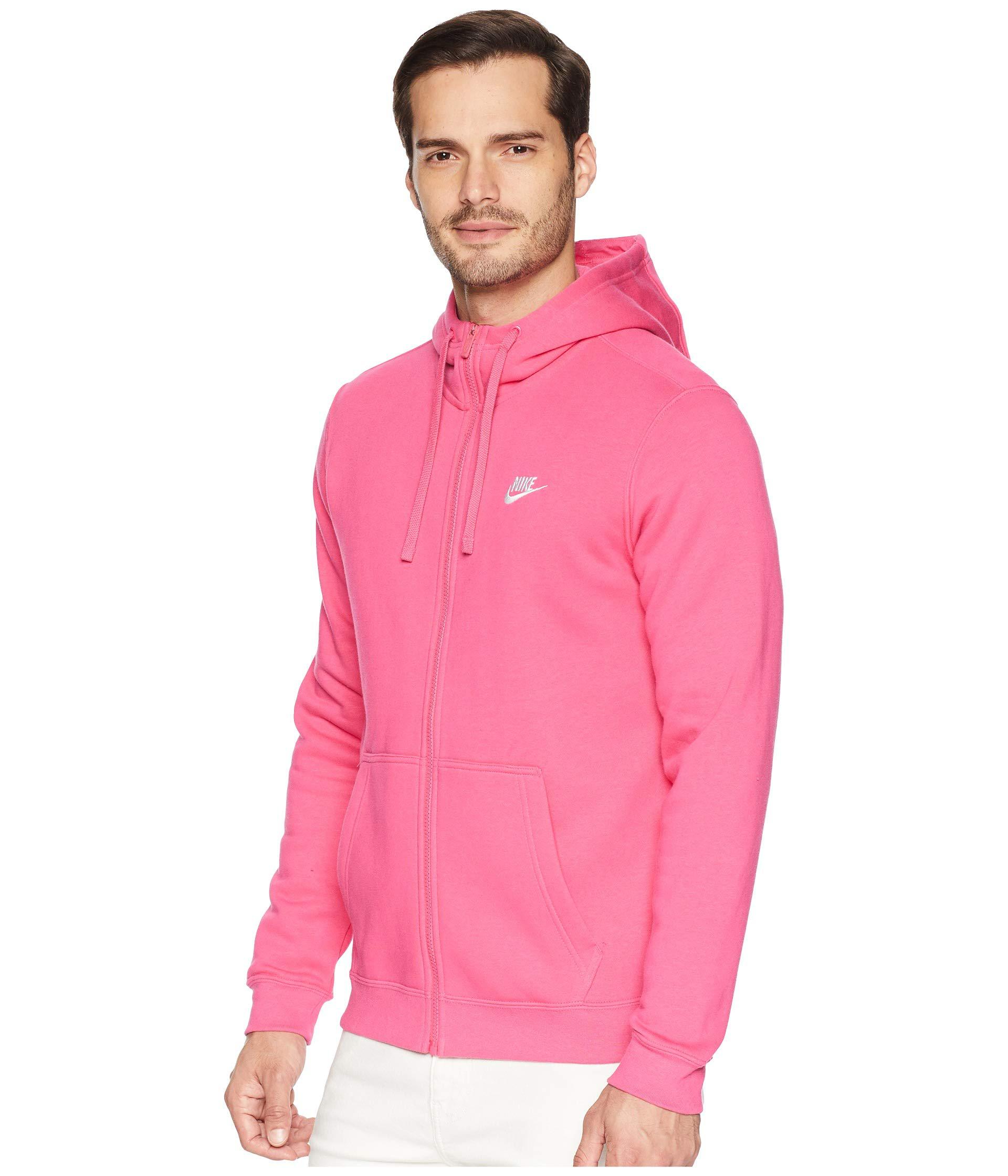 Nike Club Fleece Full-zip Hoodie (watermelon/watermelon/white) Men's Fleece  in Pink for Men | Lyst