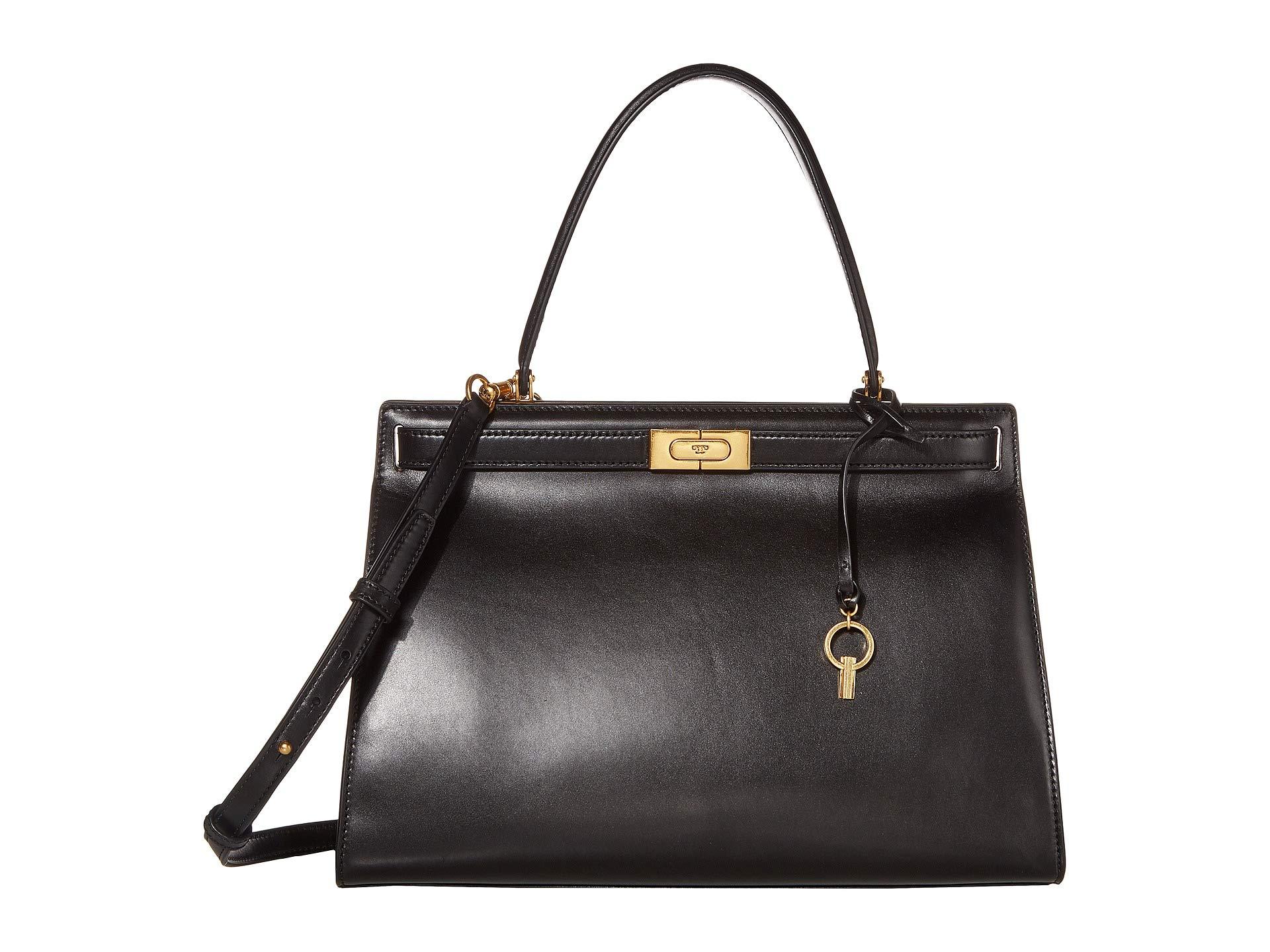 Tory Burch Leather Lee Radziwill Large Satchel in Black - Lyst
