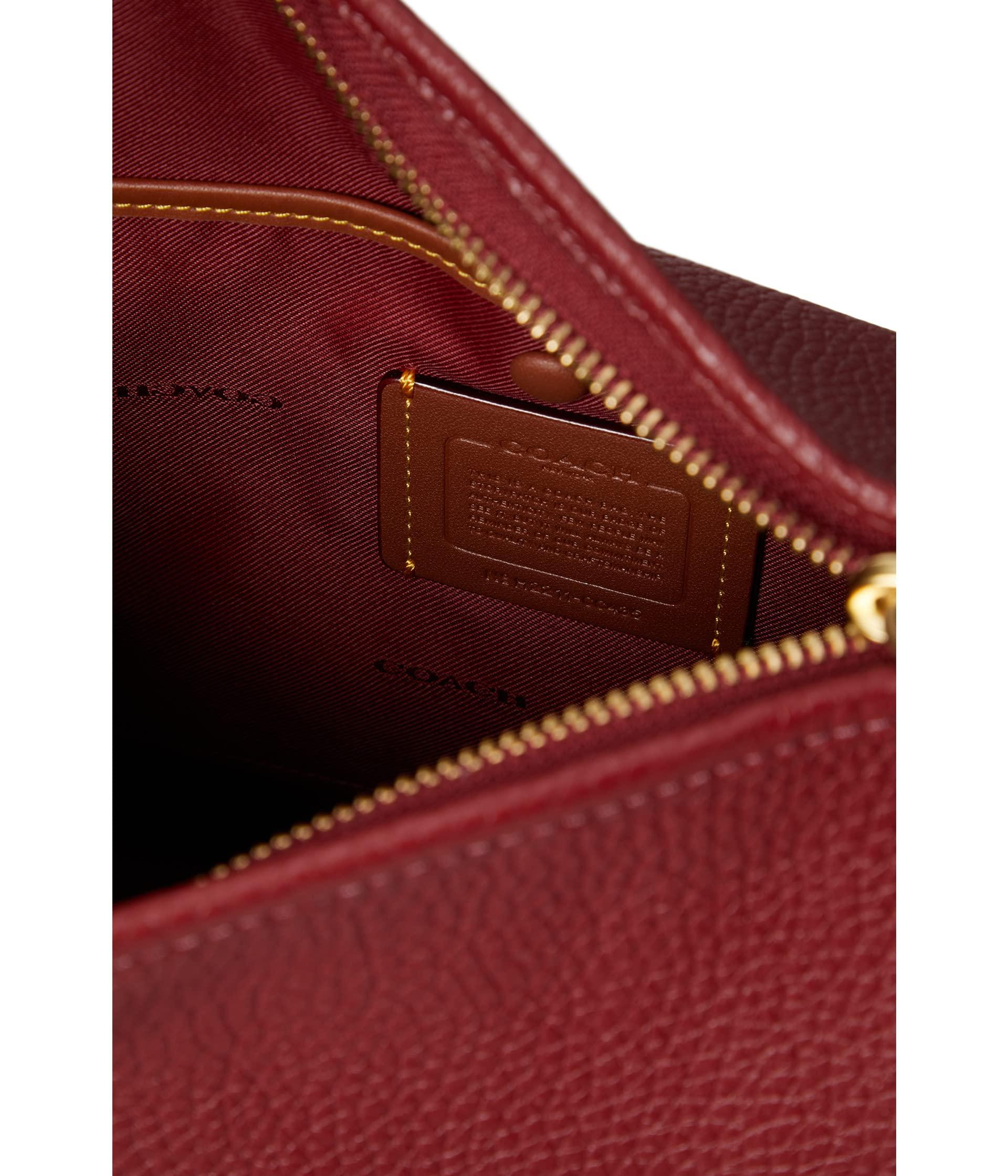 RED Leather Bag Leather Shoulder Bag Soft Pebbled Leather 