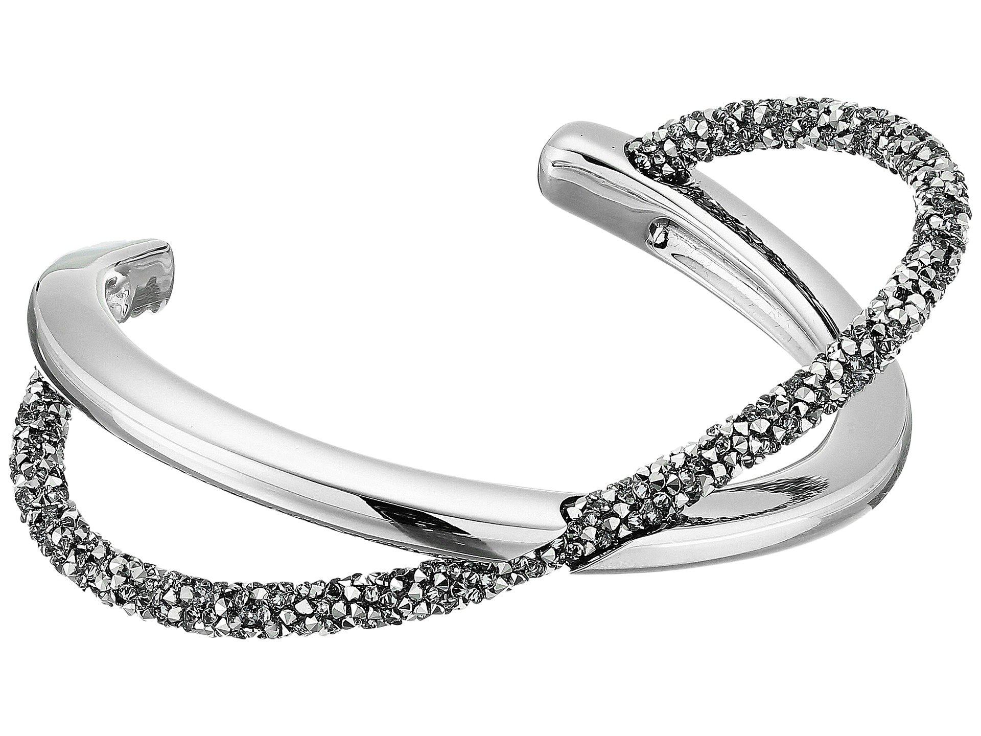 Swarovski Crystaldust Cross Cuff Bracelet (gray 1) Bracelet | Lyst