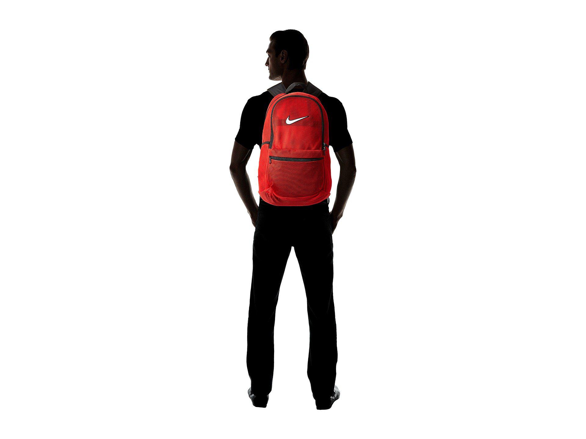 Nike Brasilia Mesh Backpack in Red for Men | Lyst