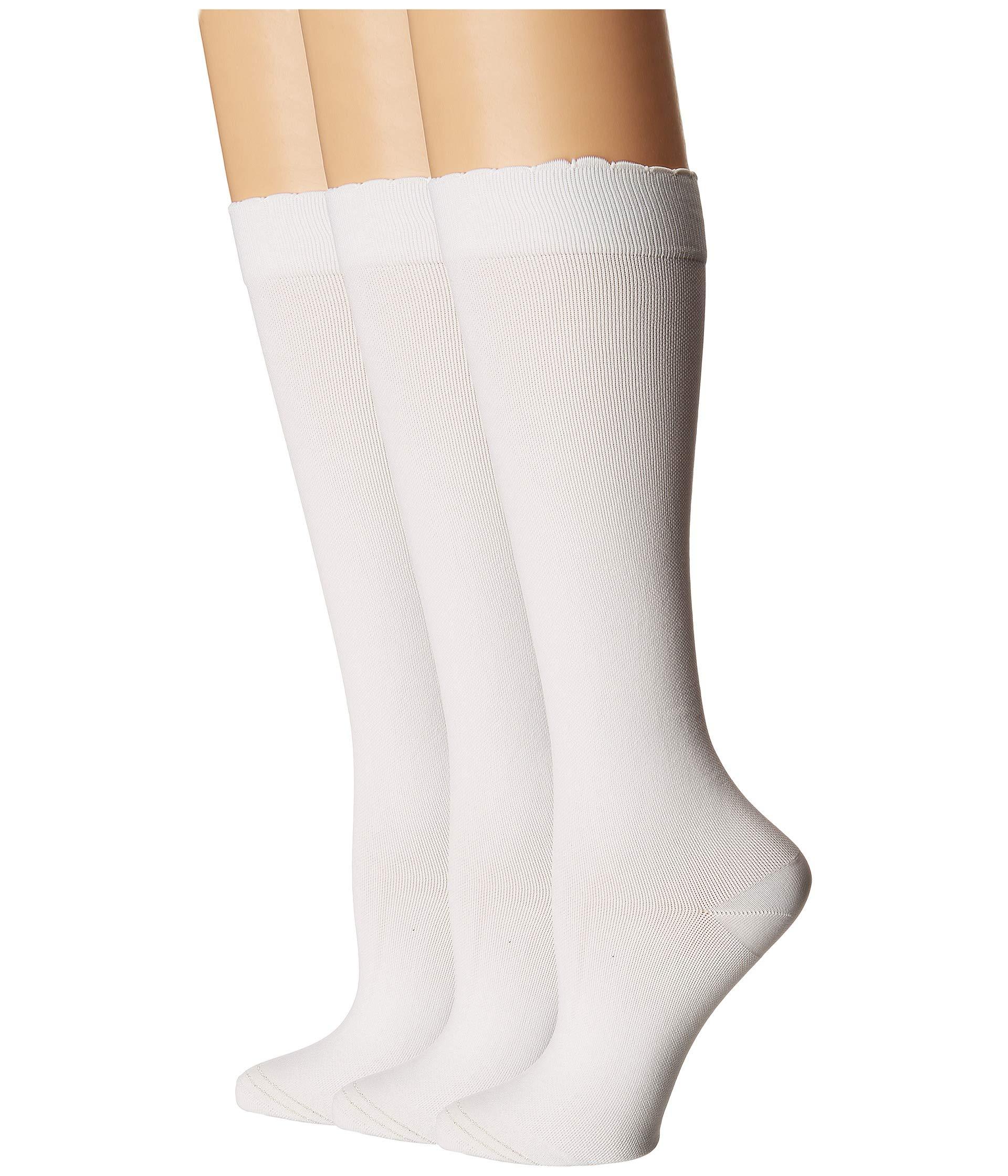 Hue Synthetic Graduated Compression Knee Socks 3-pair Pack in White - Lyst