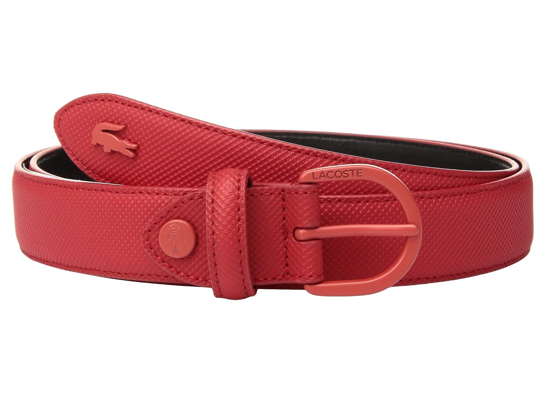 red lacoste belt