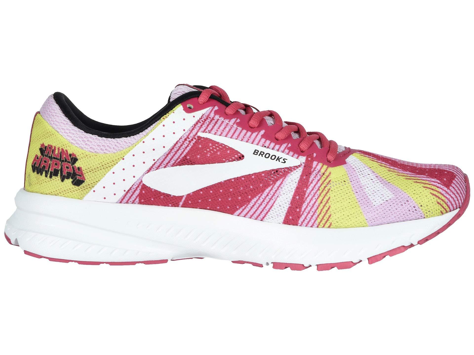brooks launch 6 pink white lemon