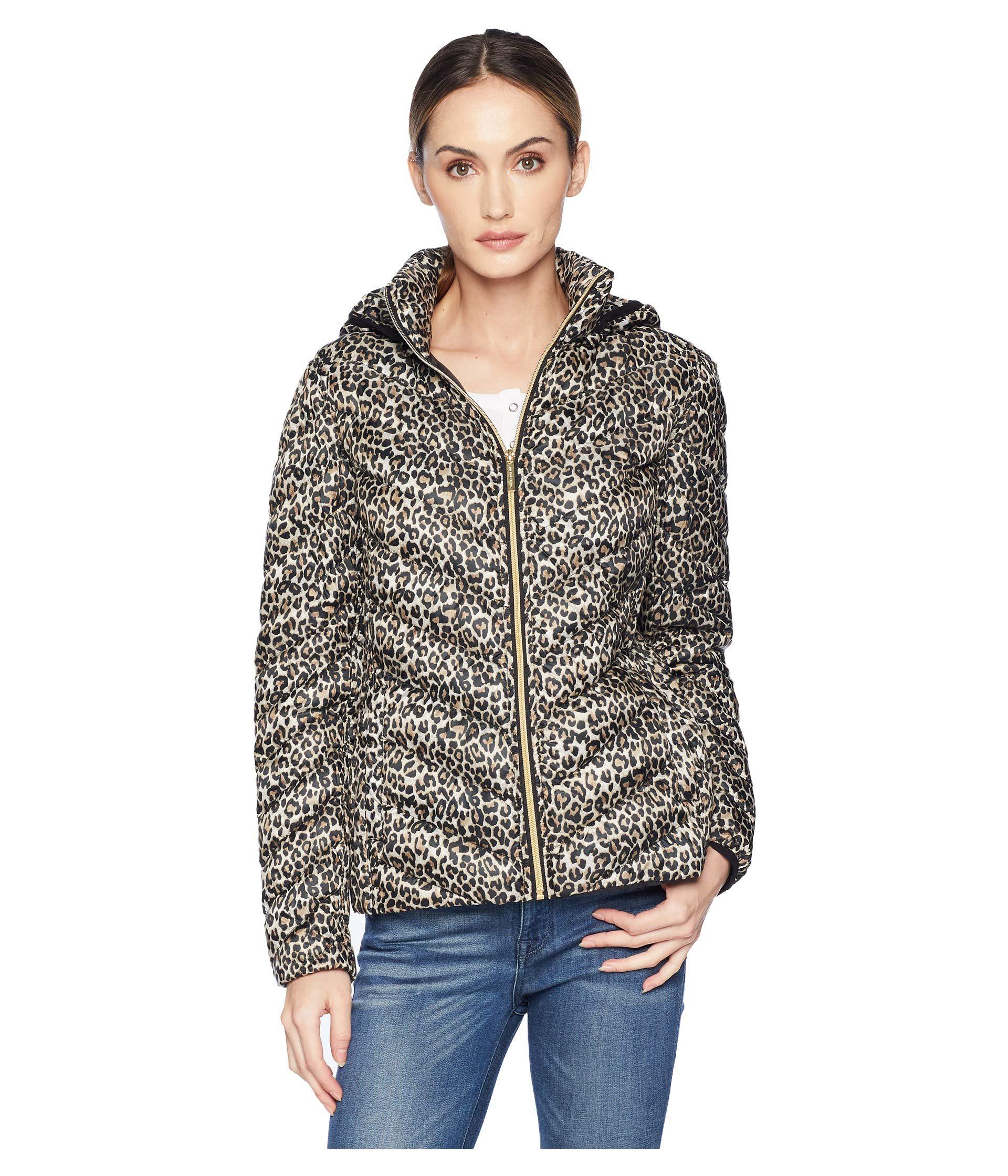 Lyst Michael Michael Kors Zip Front Short Packable M823185c (leopard