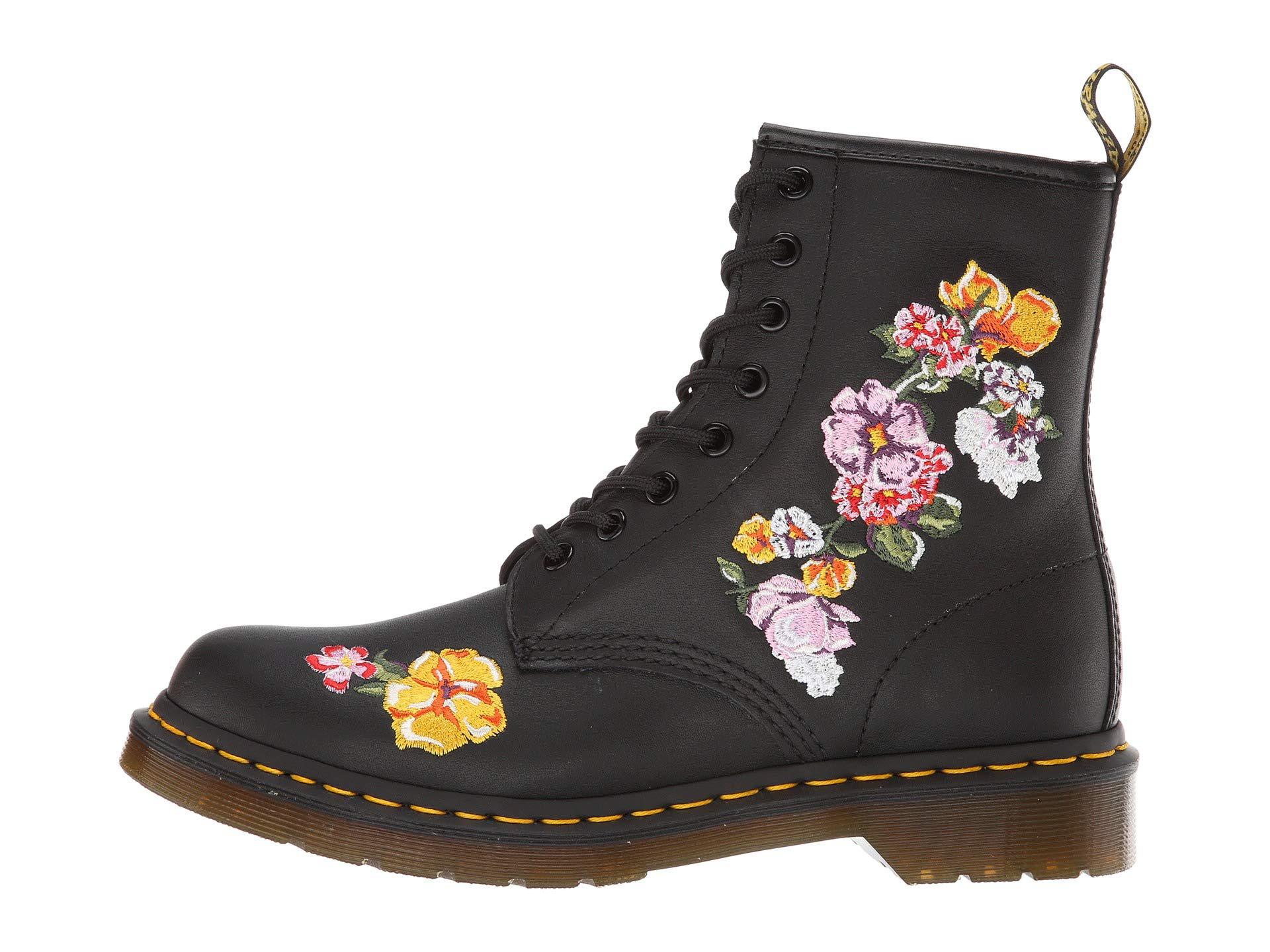 Dr. Martens Leather 1460 Finda Ii Floral Embroidery Combat Boots in Black |  Lyst