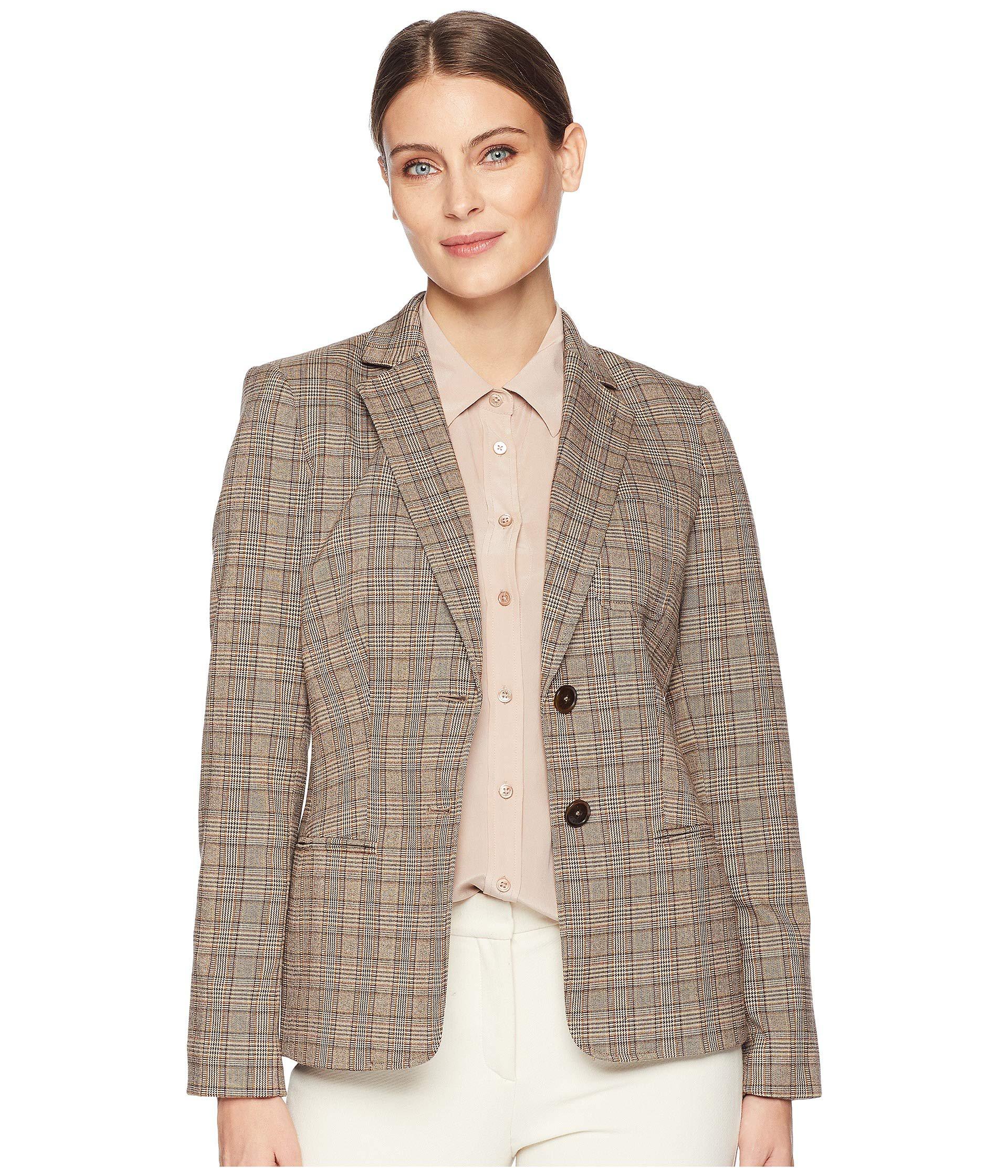 Tommy Hilfiger Plaid Jacket (cinnamon Multi) Women's Coat in Brown | Lyst