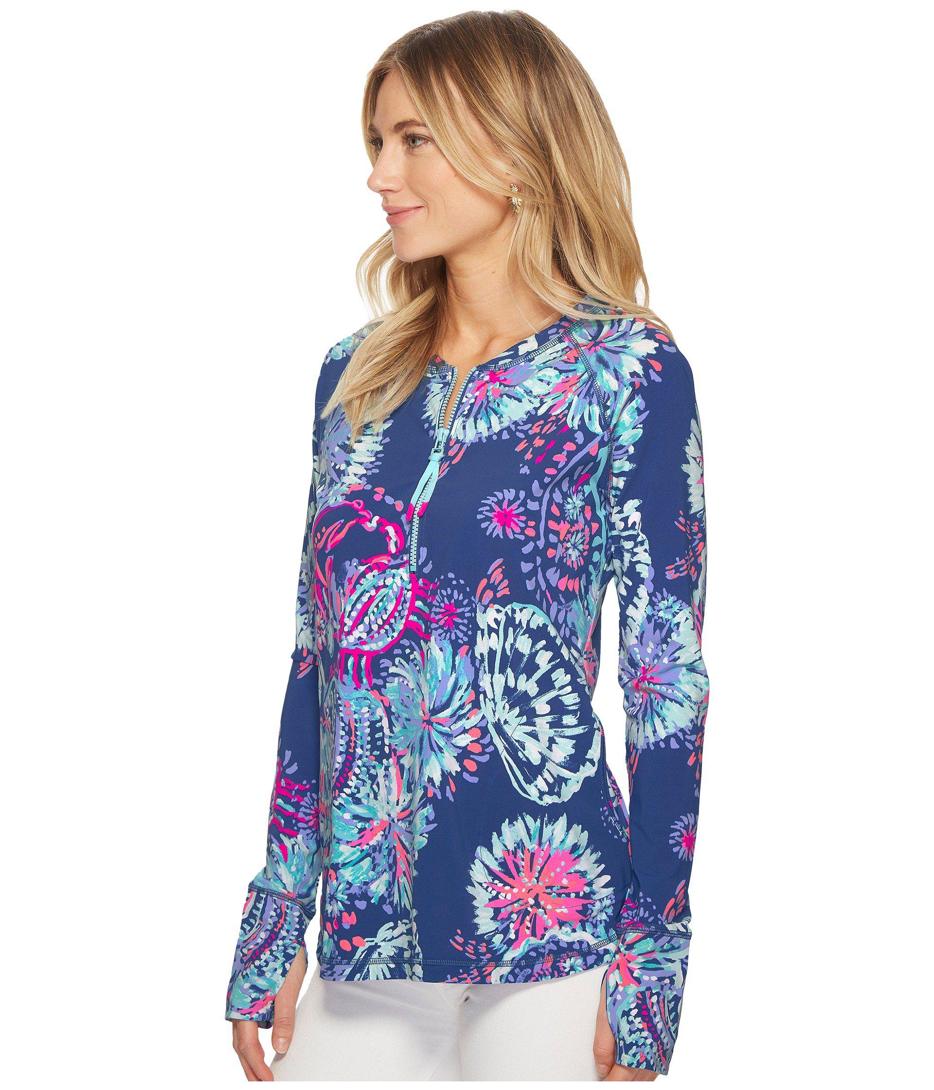 Lilly Pulitzer Upf 50 Luxletic Delaynee Meryl Nylon Half Zip