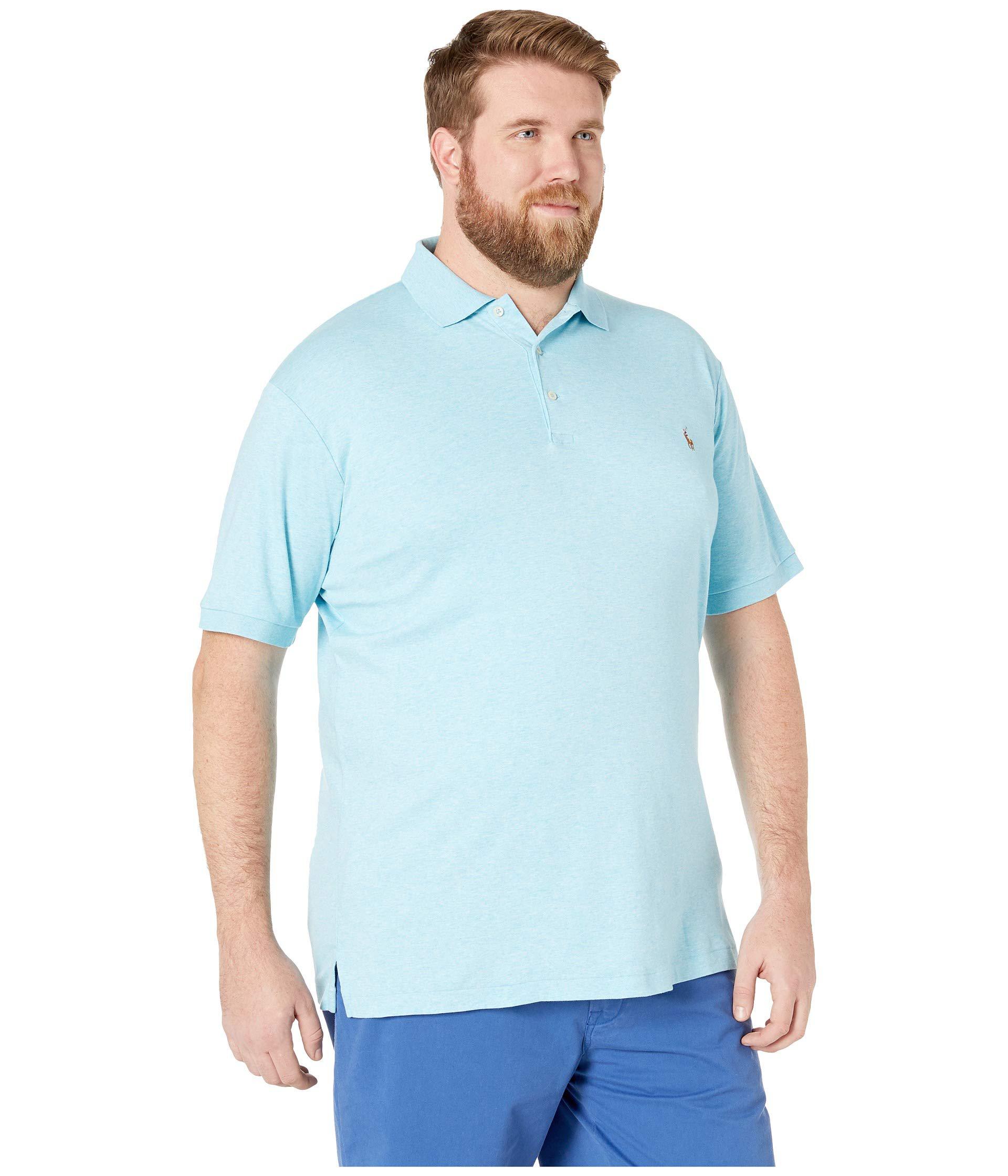 Ralph Lauren Men/'s Custom Slim Fit Pima Cotton Polo Shirt In Navy Spring Blue