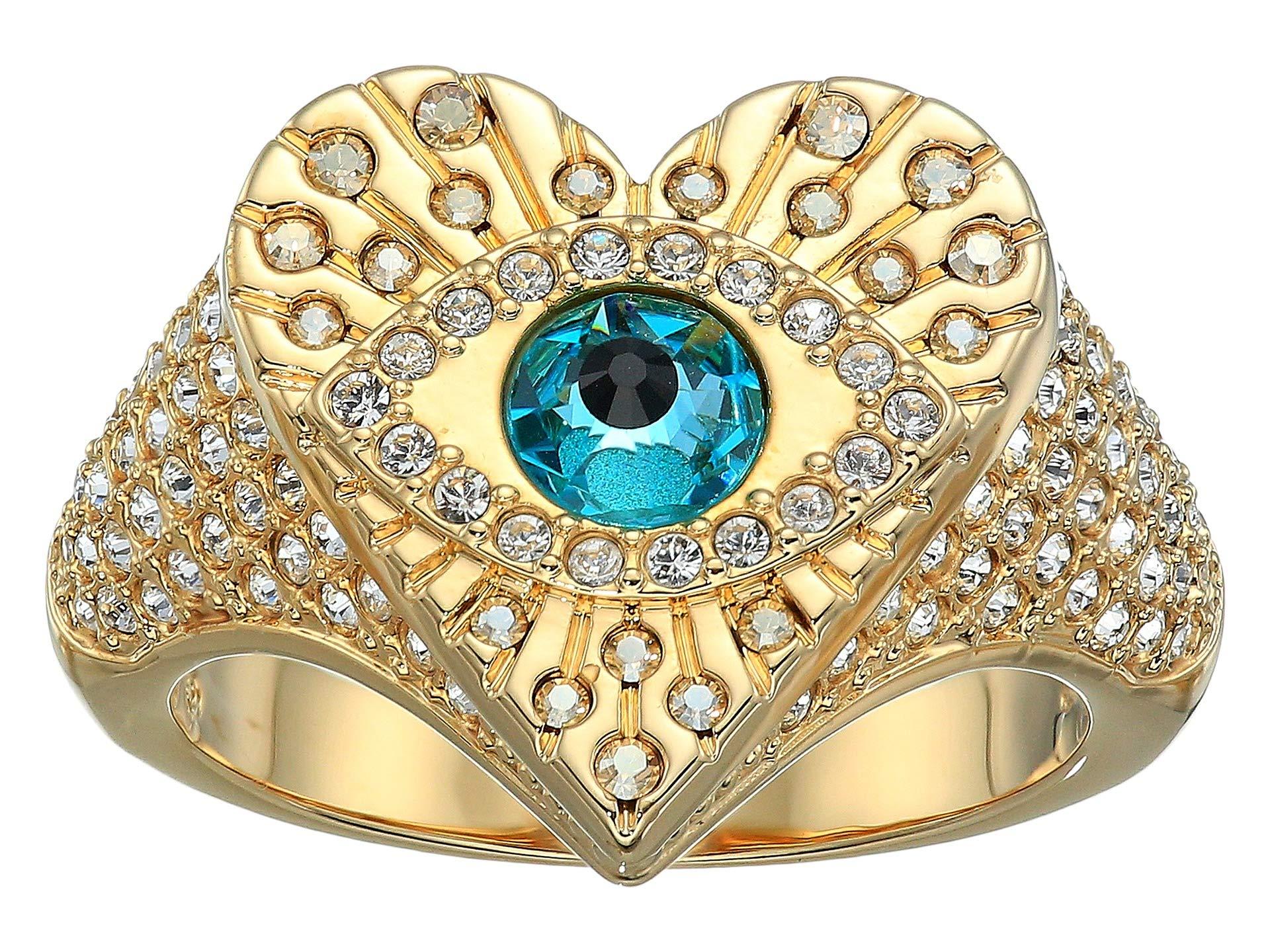 Swarovski Lucky Goddess Heart Motif Ring in Metallic | Lyst