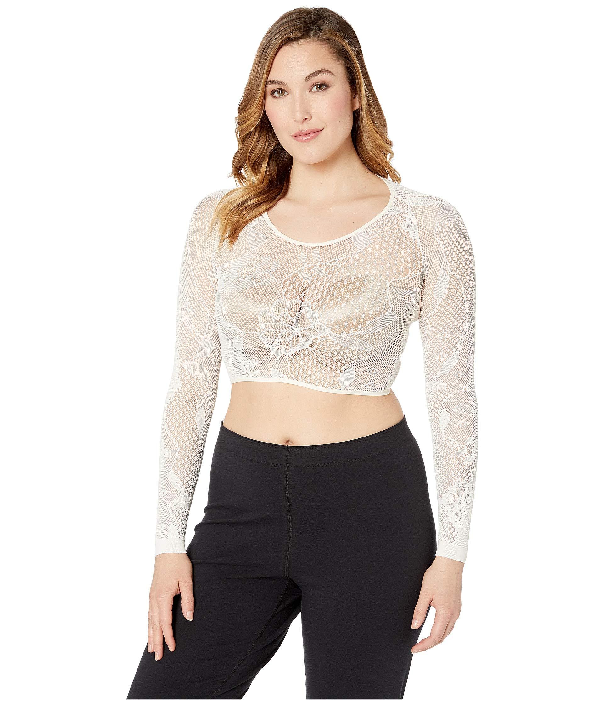 Spanx Synthetic Plus Size Floral Arm Tights in Soft White