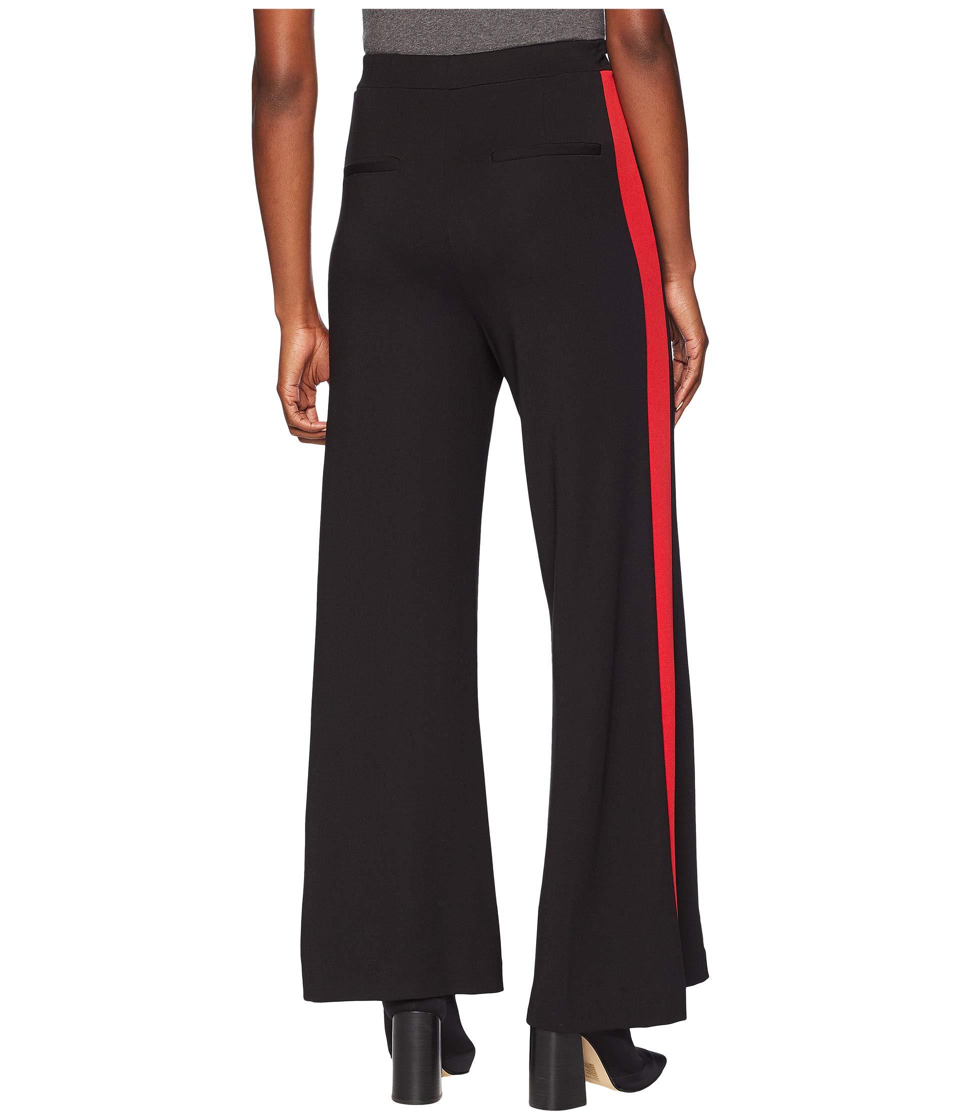The Kooples Trousers With Red Stripe On The Sides (black) Women's Clothing  | Lyst
