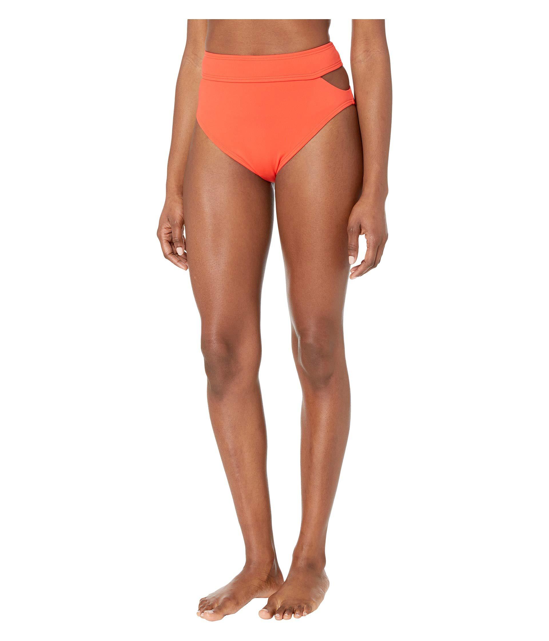 high waisted cut out bikini bottoms