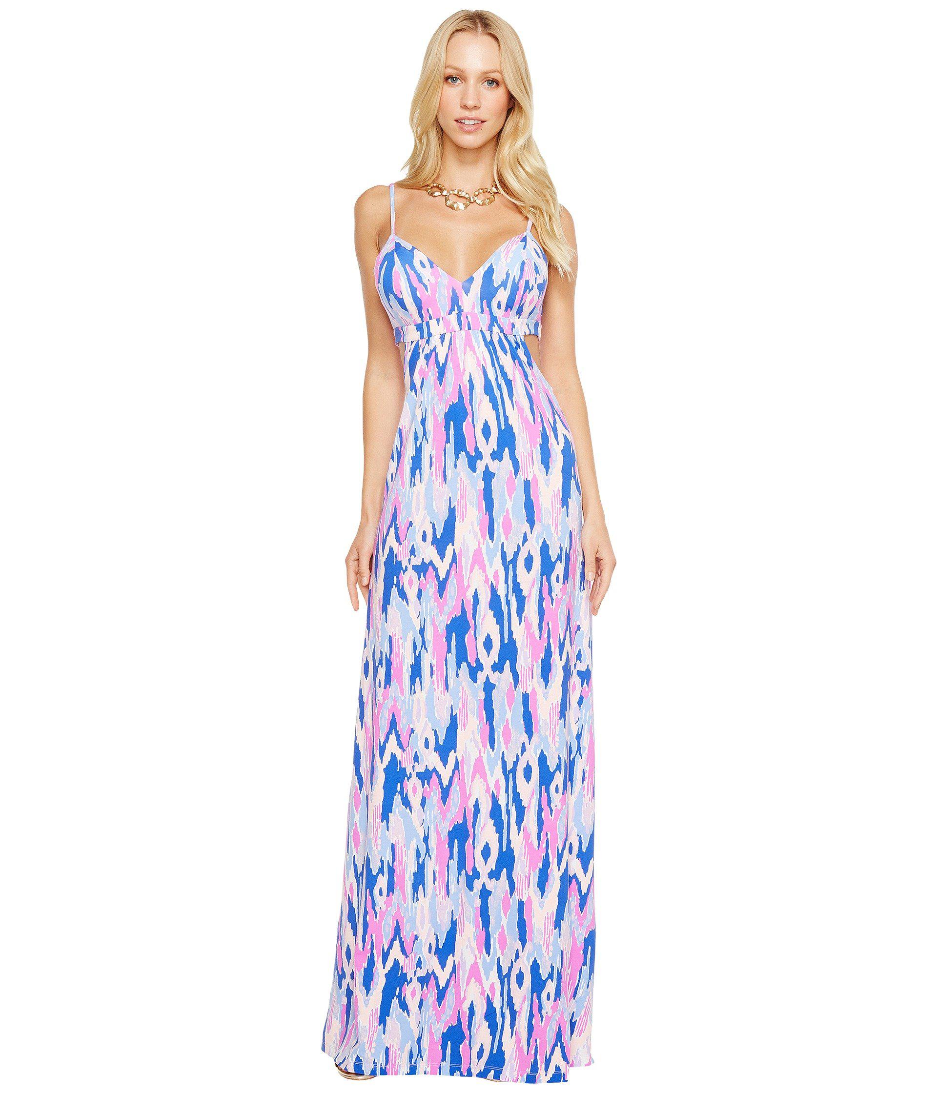 取寄 リリー Avalon Baha Beach Blue Bungalow Dress Lace Lilly Maxi Pulitzer