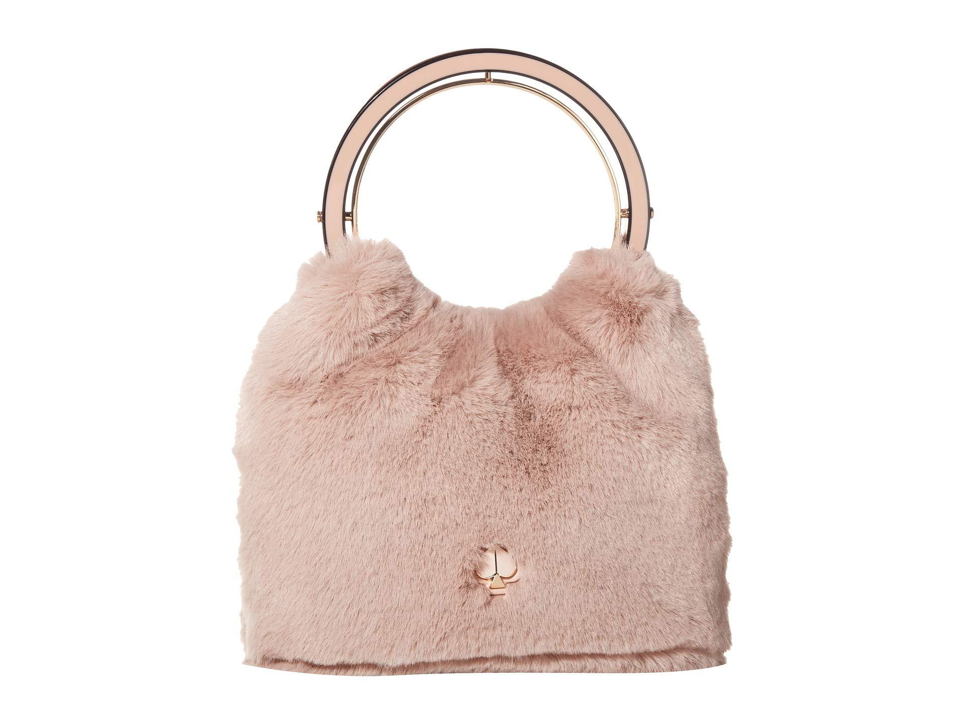 Kate Spade Betty Fur Swag Bag in Dusty Rose (Pink) - Lyst