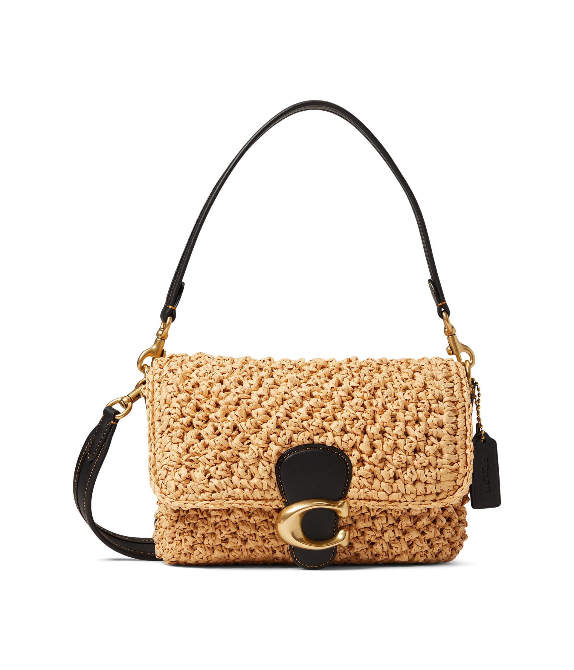 COACH Popcorn Texture Paper Straw Soft Tabby Shoulder Bag in Natural | Lyst