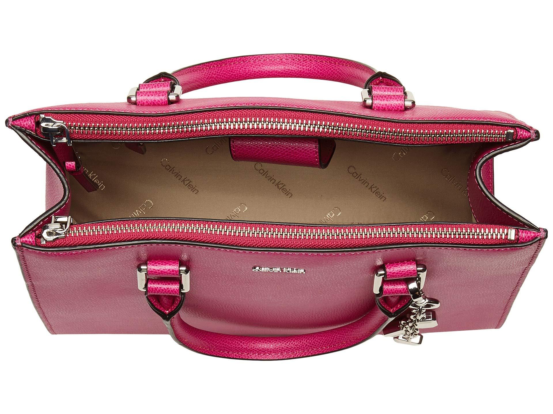 Calvin Klein Leather Mercury Satchel (magenta) Satchel Handbags in Purple |  Lyst