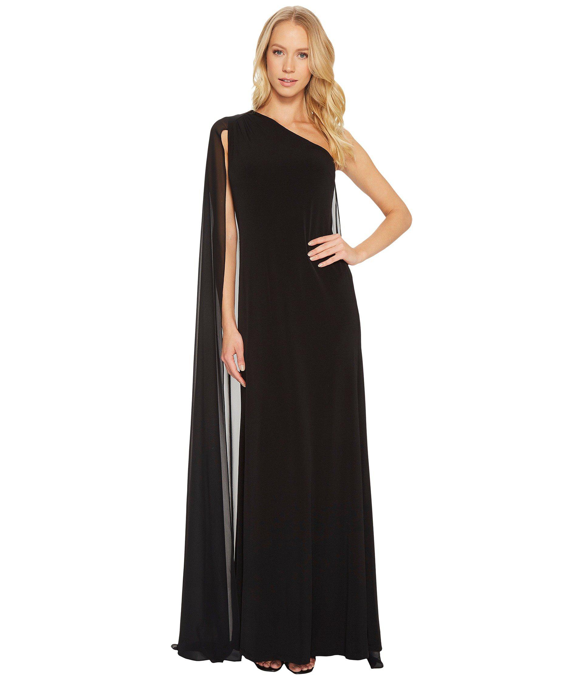 calvin klein black one shoulder dress