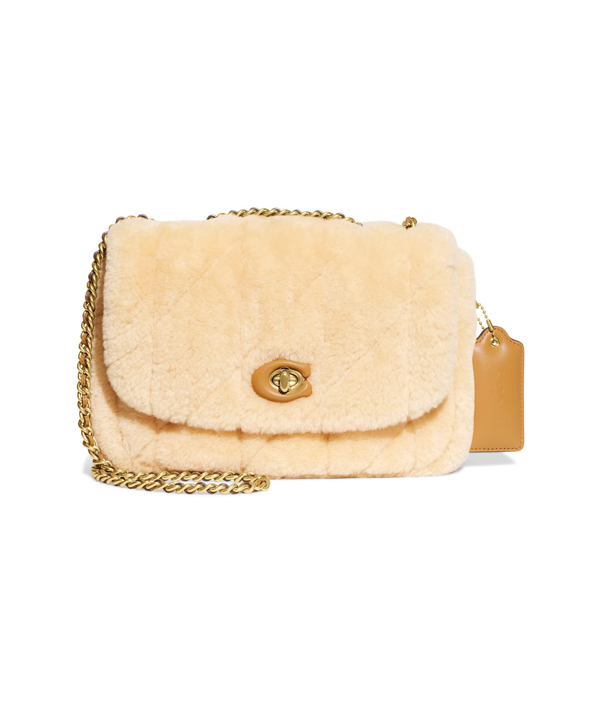 COACH Shearling Quilted Pillow Madison Shoulder Bag in Natural | Lyst