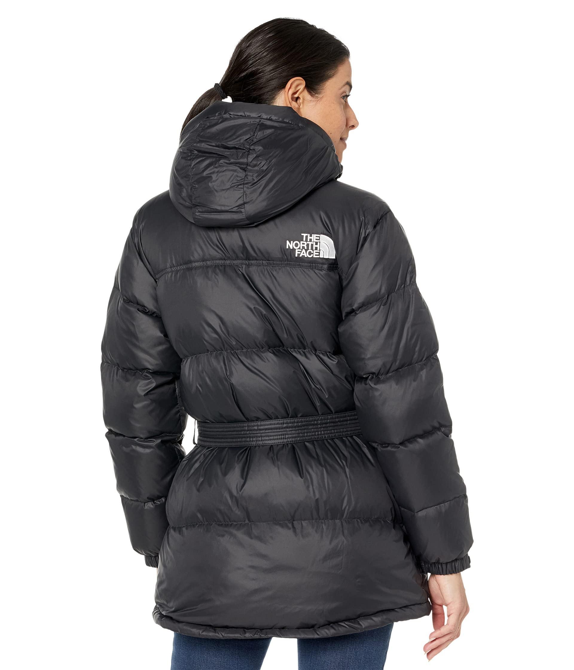 The North Face Nuptse Belted Mid Jacket in Black | Lyst