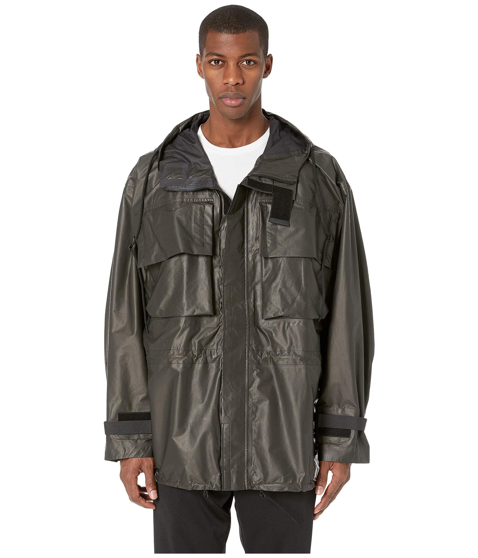 Y3 Synthetic Gore Tex Hooded Utility Jacket in Gray Lyst