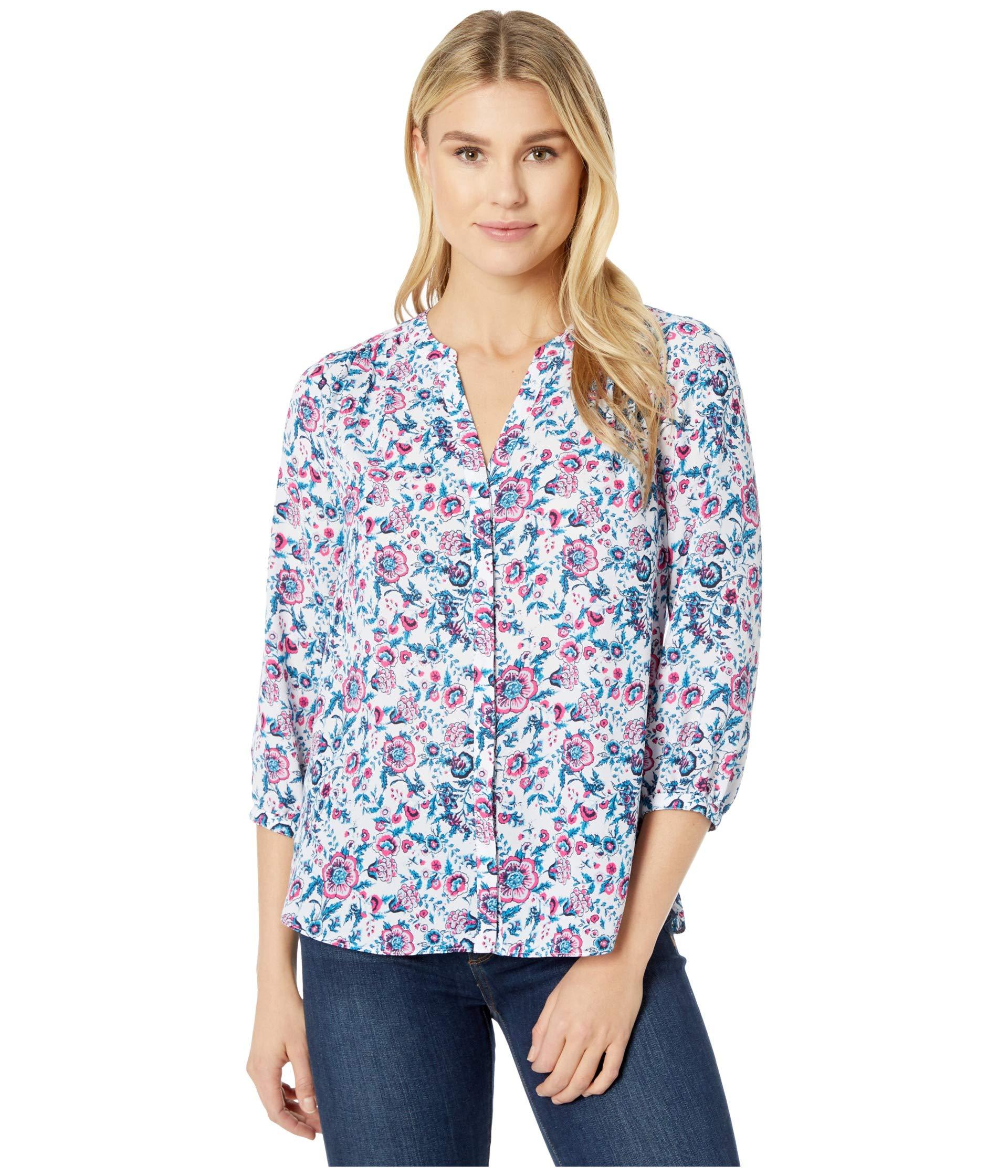 NYDJ Synthetic Blouse W/ Pleated Back in Blue - Save 23% - Lyst
