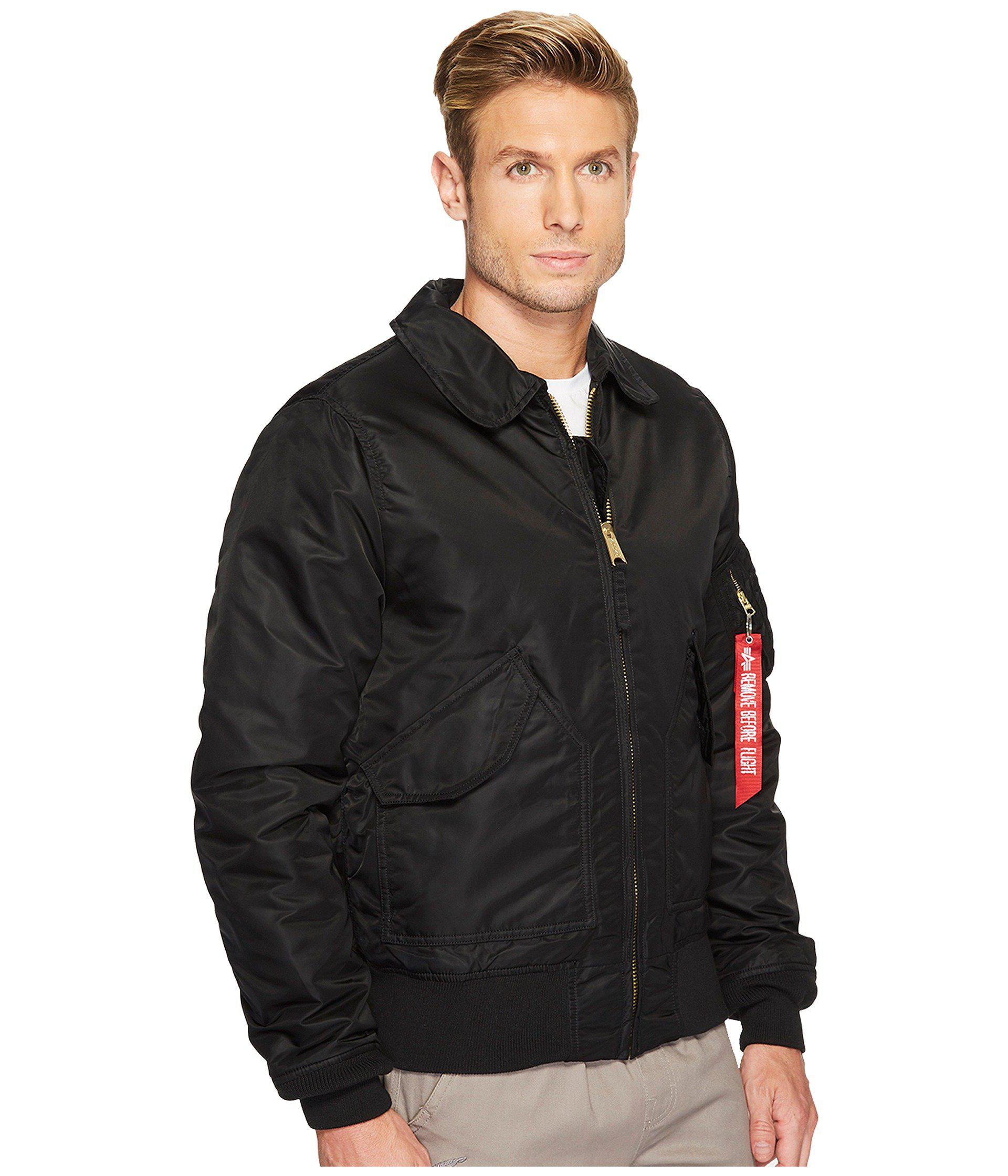 Alpha Industries Cwu 45/p Slim Fit Jacket in Black for Men | Lyst