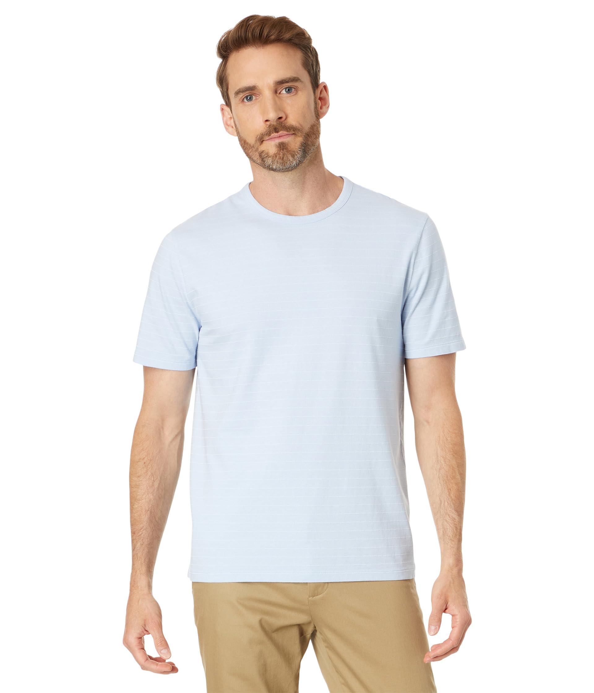 Vince Garment Dye Fleck Stripe Short Sleeve Crew in Blue for Men | Lyst