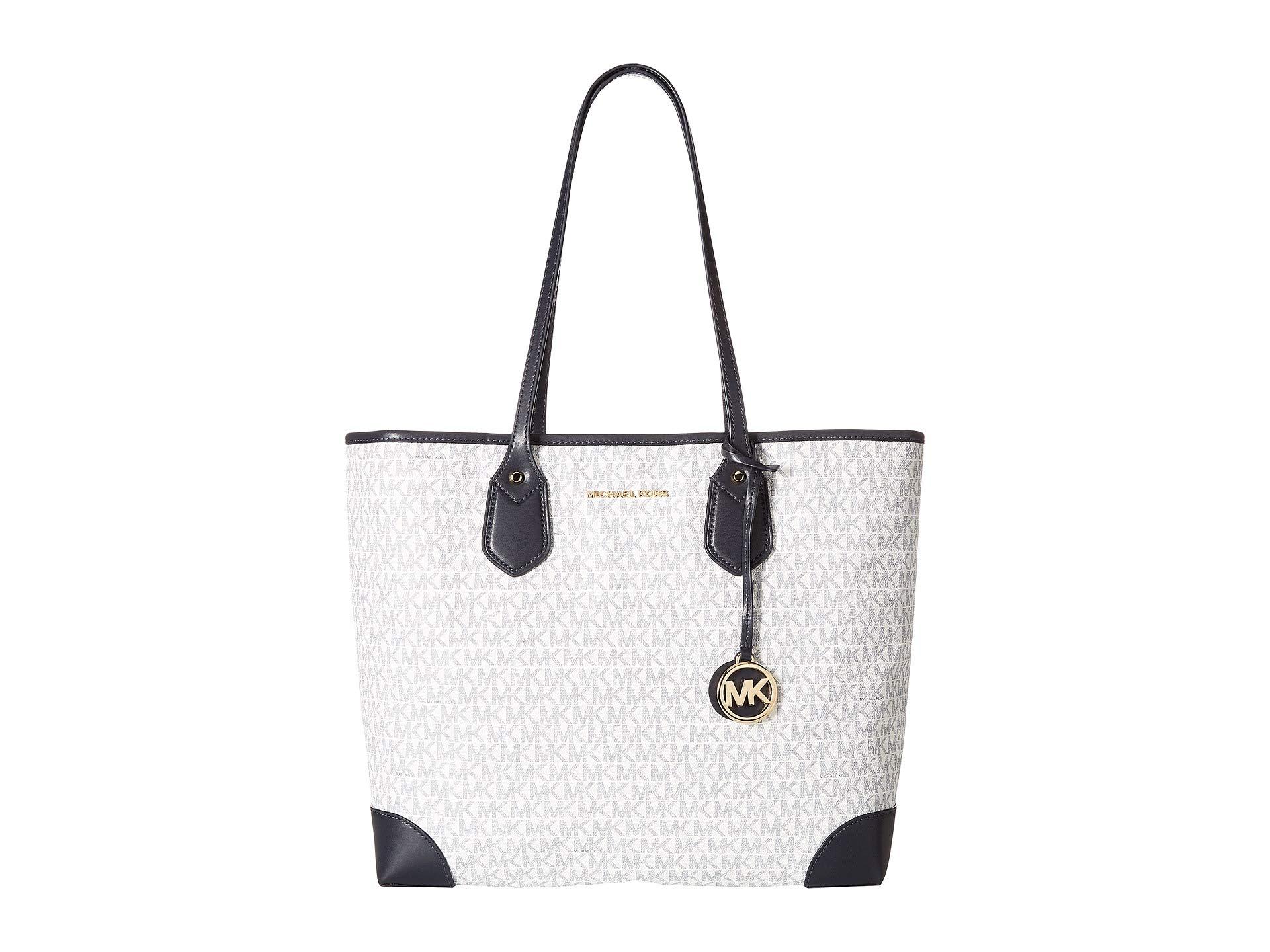 MICHAEL Michael Kors Eva Signature Large Tote (white/navy) Tote