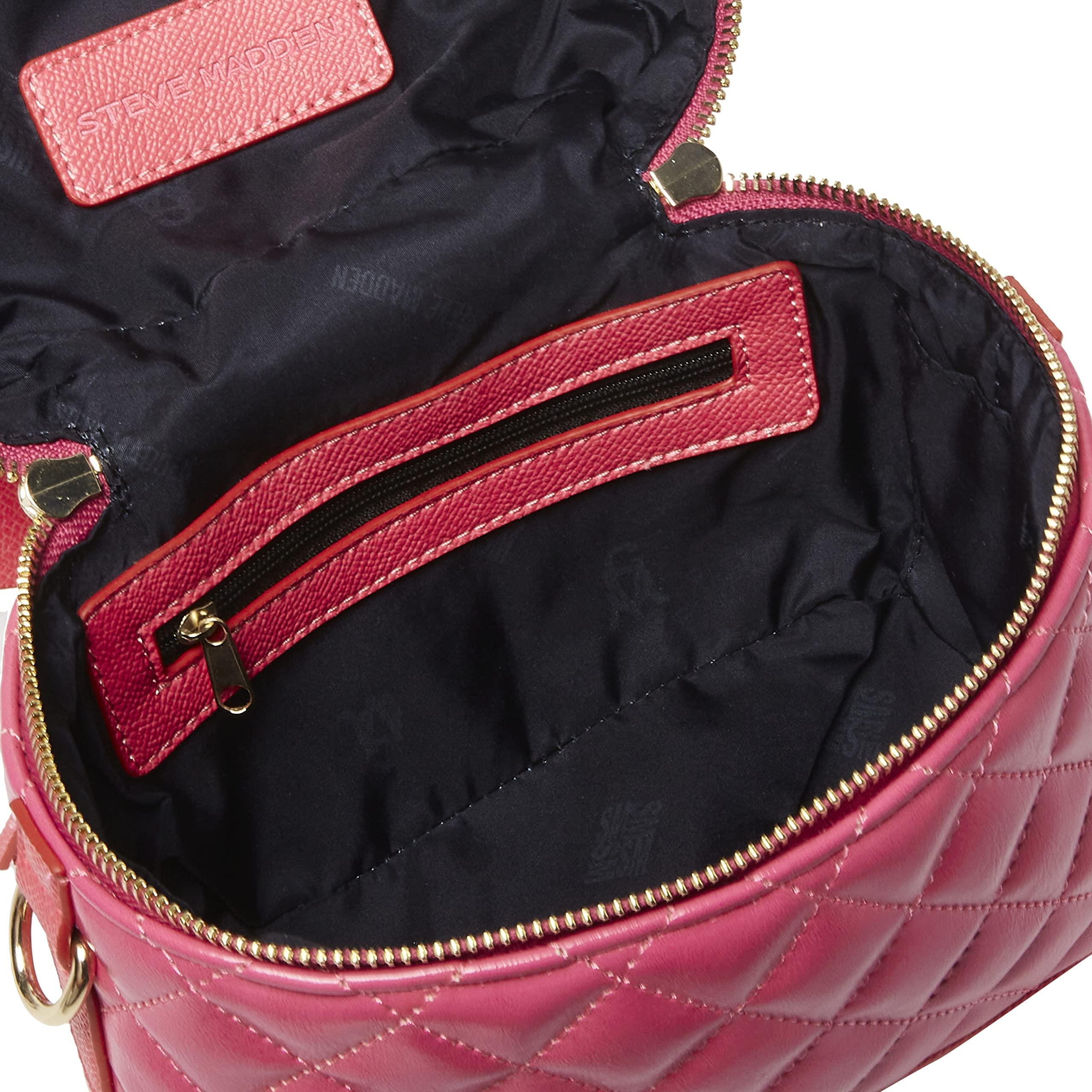 Steve Madden NEW Hot Pink Train Vanity Case Quilted Cosmetic