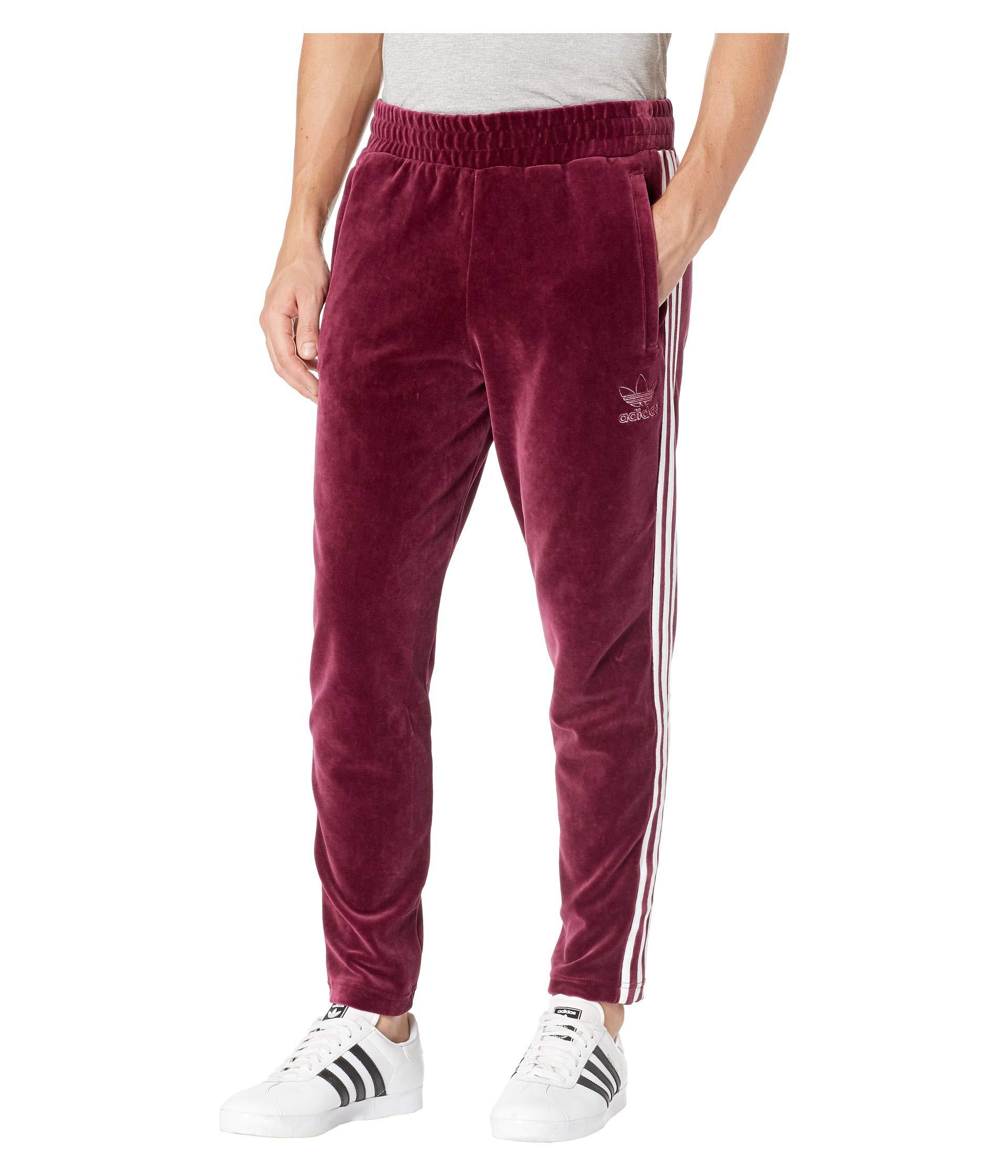 adidas Originals Cotton Velour Bb Track Pants (maroon) Men's Casual Pants  in Red for Men | Lyst