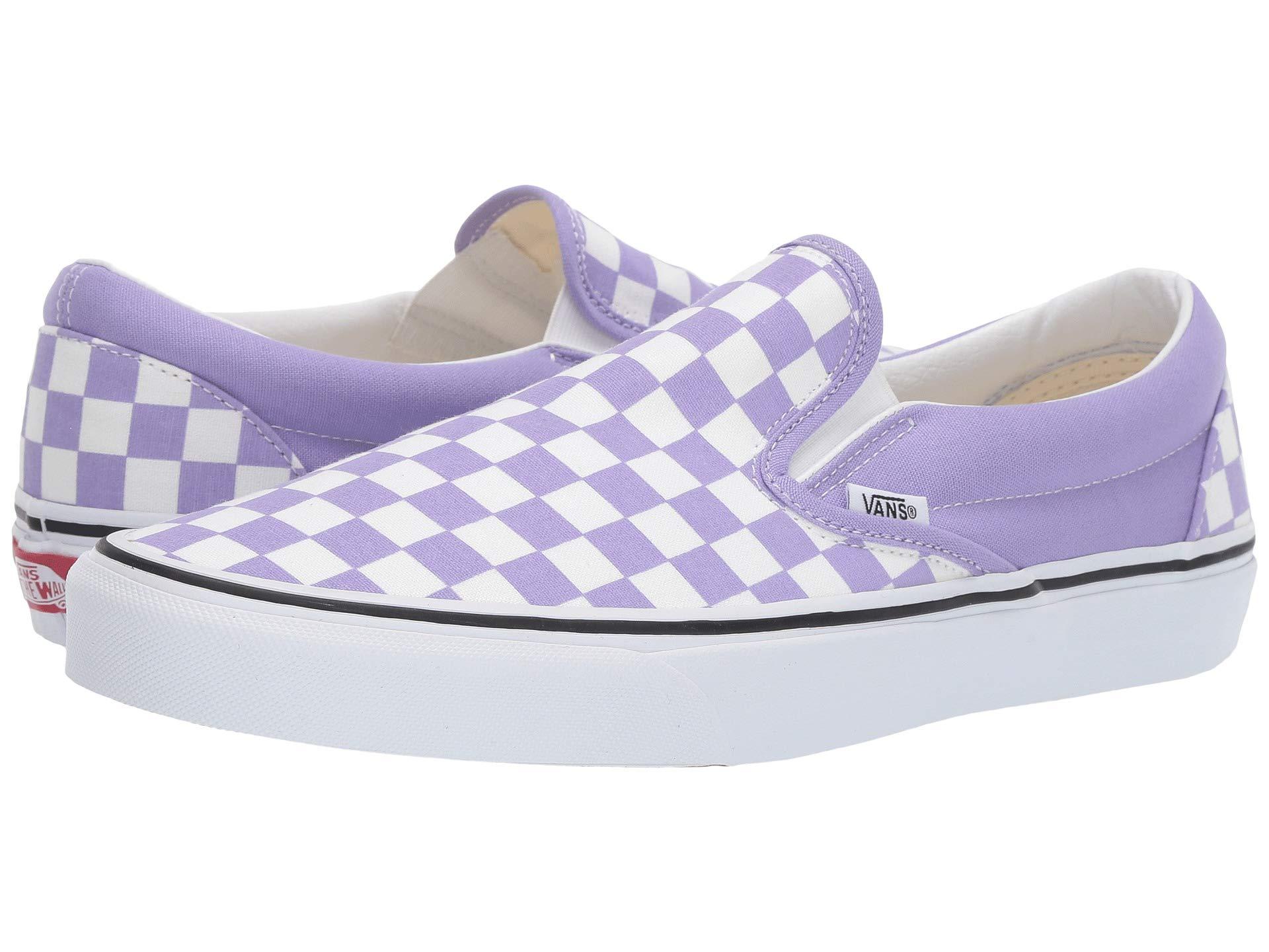 Vans Classic Slip-on Womens Violet Tulip Checkerboard Trainers in Purple |  Lyst