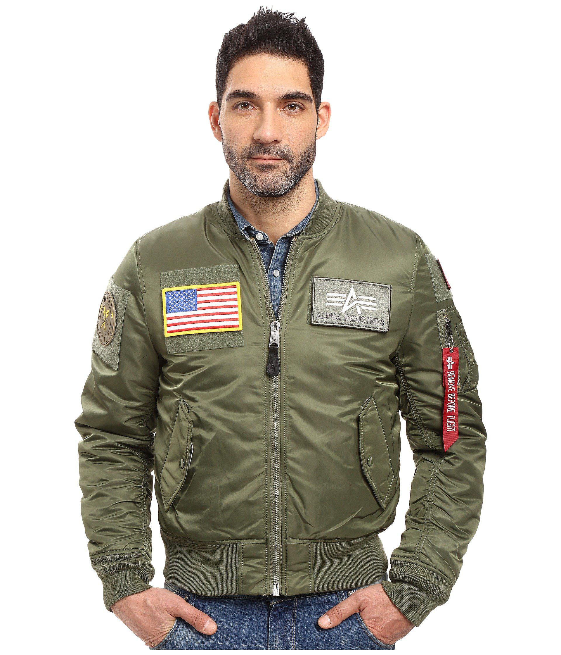Alpha Industries Synthetic Ma 1 Flex Slim Flight Jacket In Sage Brown For Men Lyst