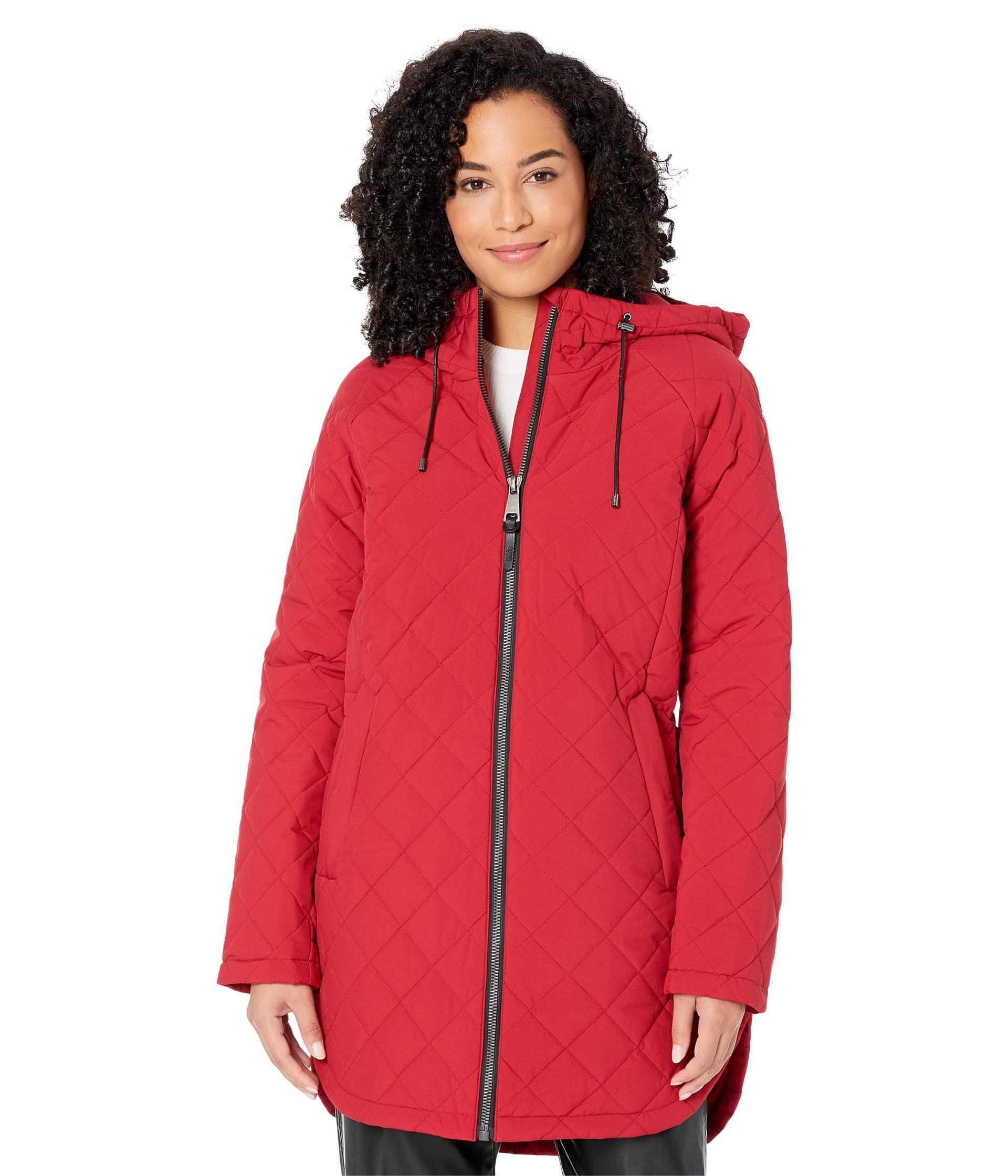 DKNY Diamond Quilt Jacket in Red | Lyst