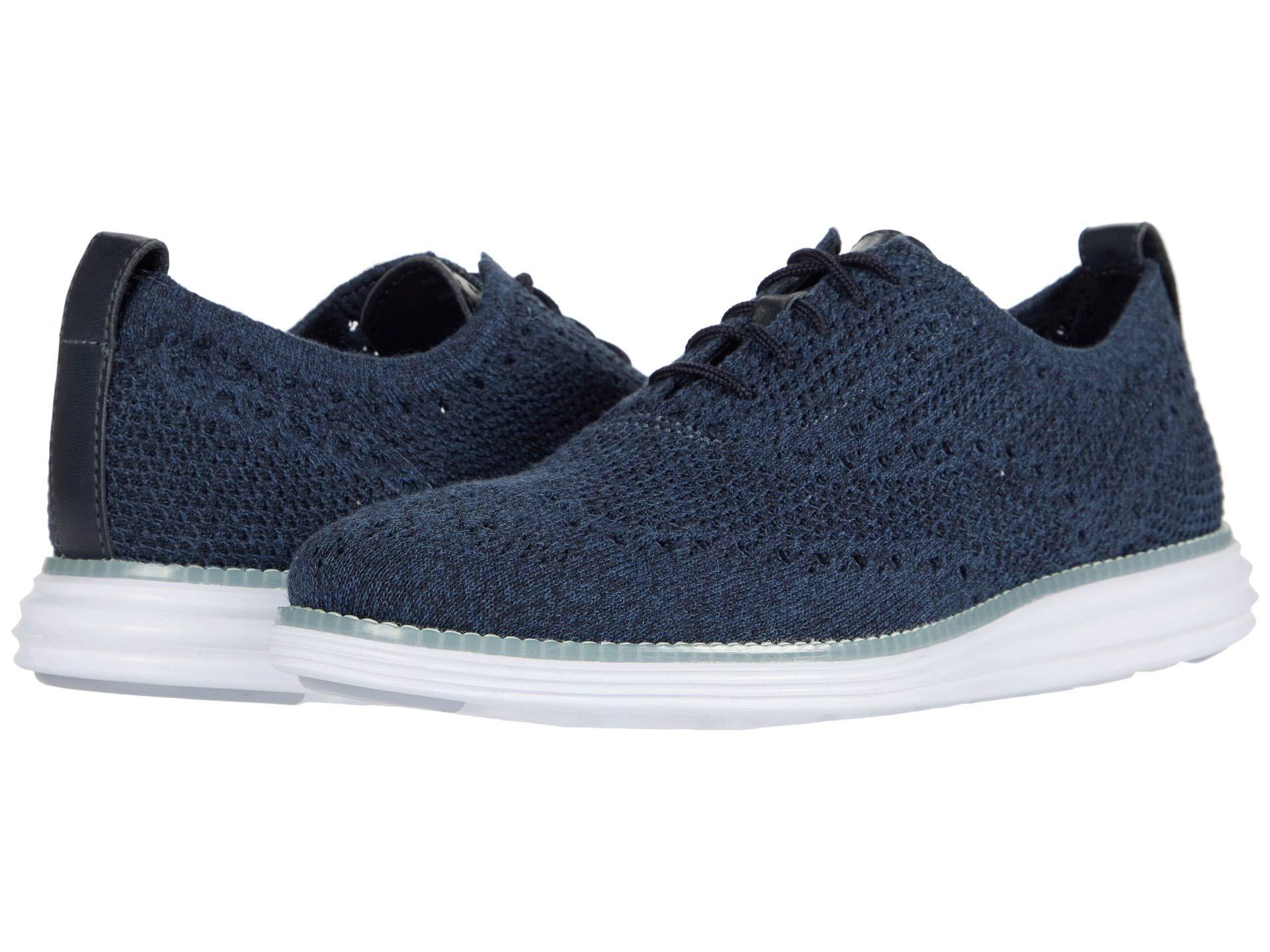 cole haan original grand stitchlite indigo blue wingtip oxfords