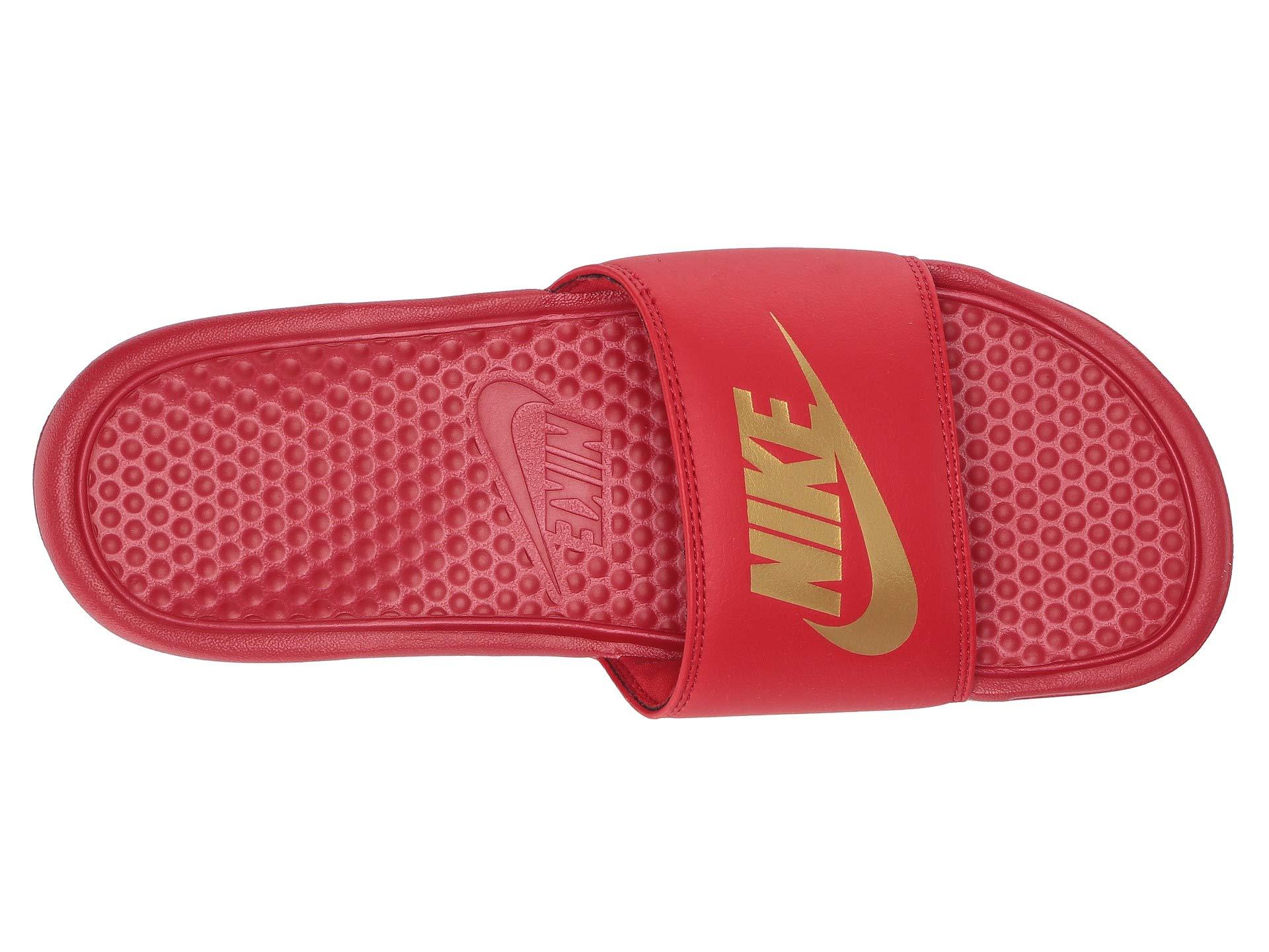 Nike Synthetic Benassi Just Do It Athletic Sandal in University Red/Metallic  Gold (Red) for Men | Lyst