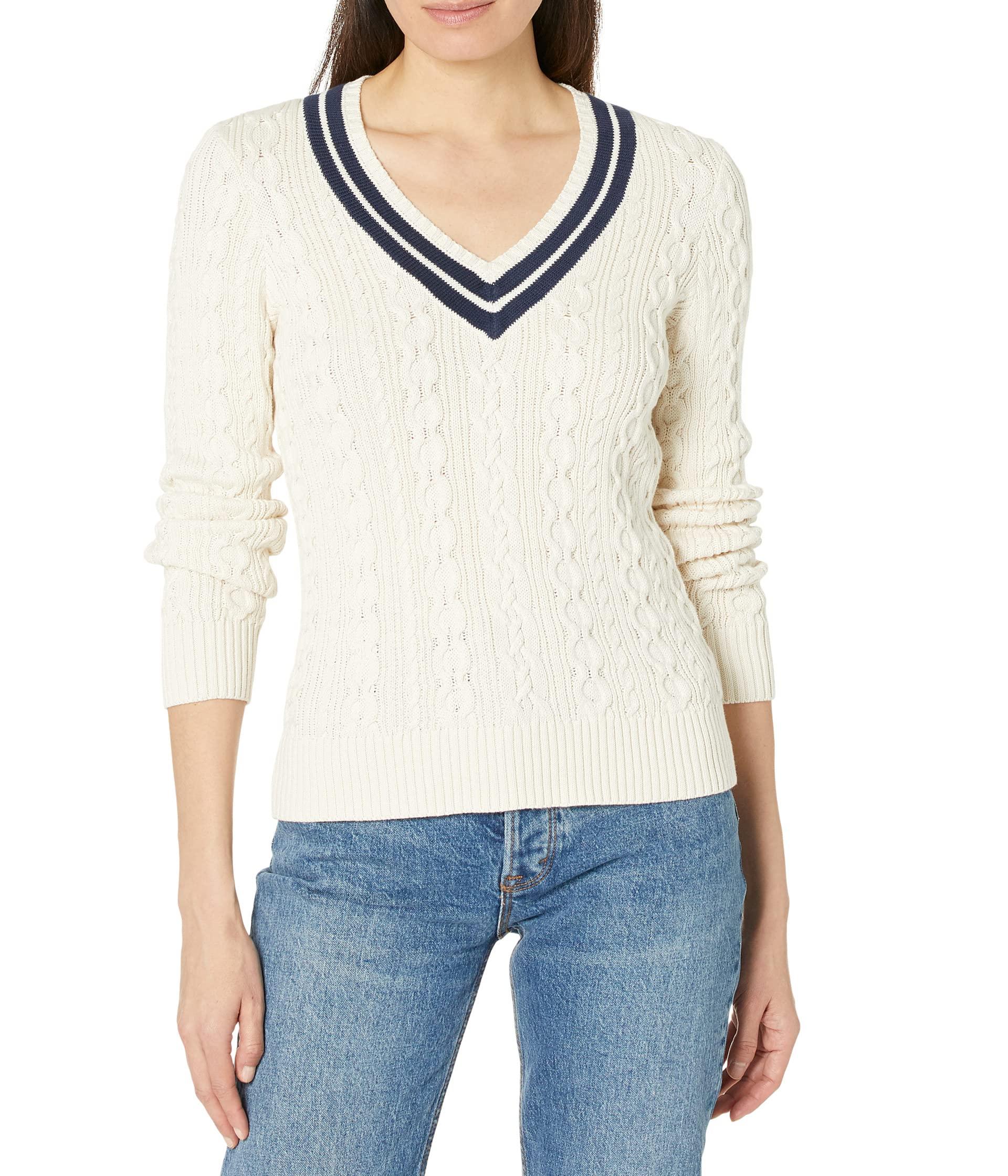 Lauren by Ralph Lauren Cableknit Cricket Sweater in Blue Lyst
