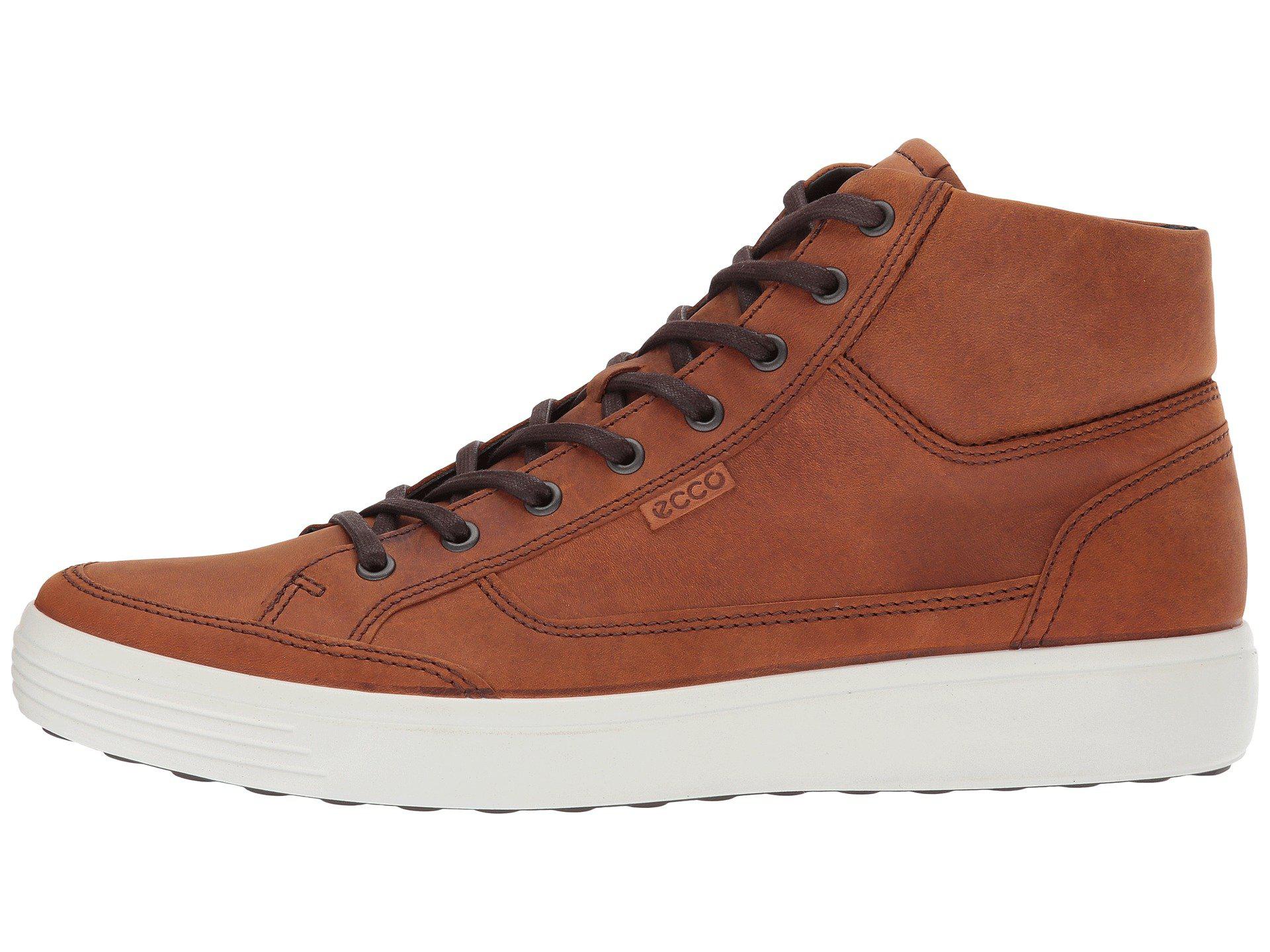 Ecco Leather Soft 7 High Top Tie in 