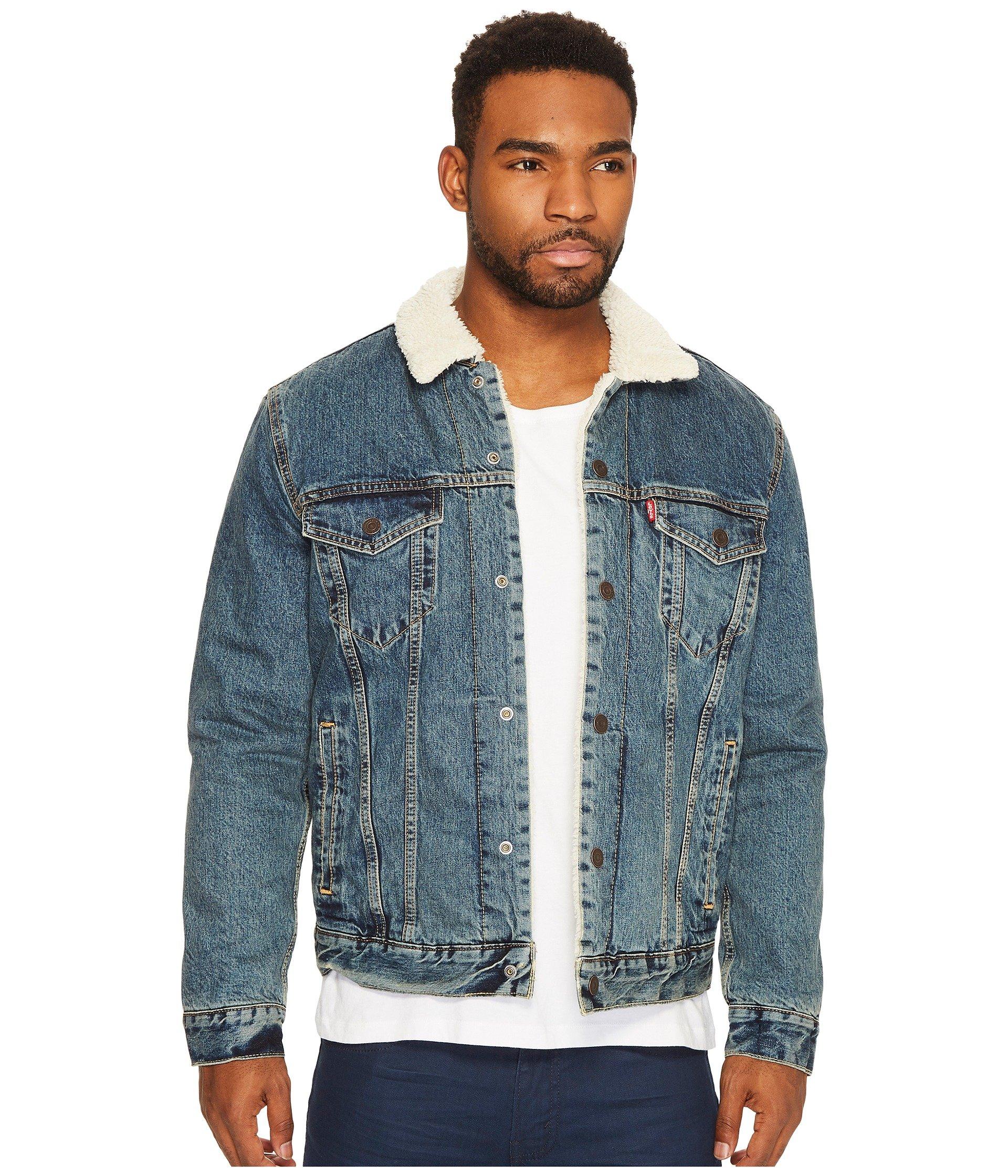 levi sherpa jean jacket mens