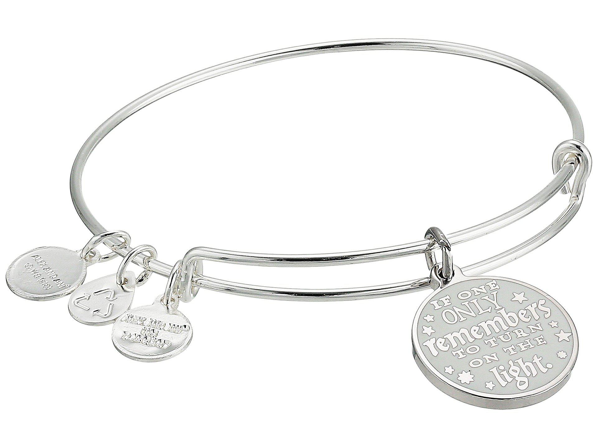 ALEX AND ANI Harry Potter Happiness Can Be Found Bangle (shiny Silver)  Bracelet in Metallic - Lyst
