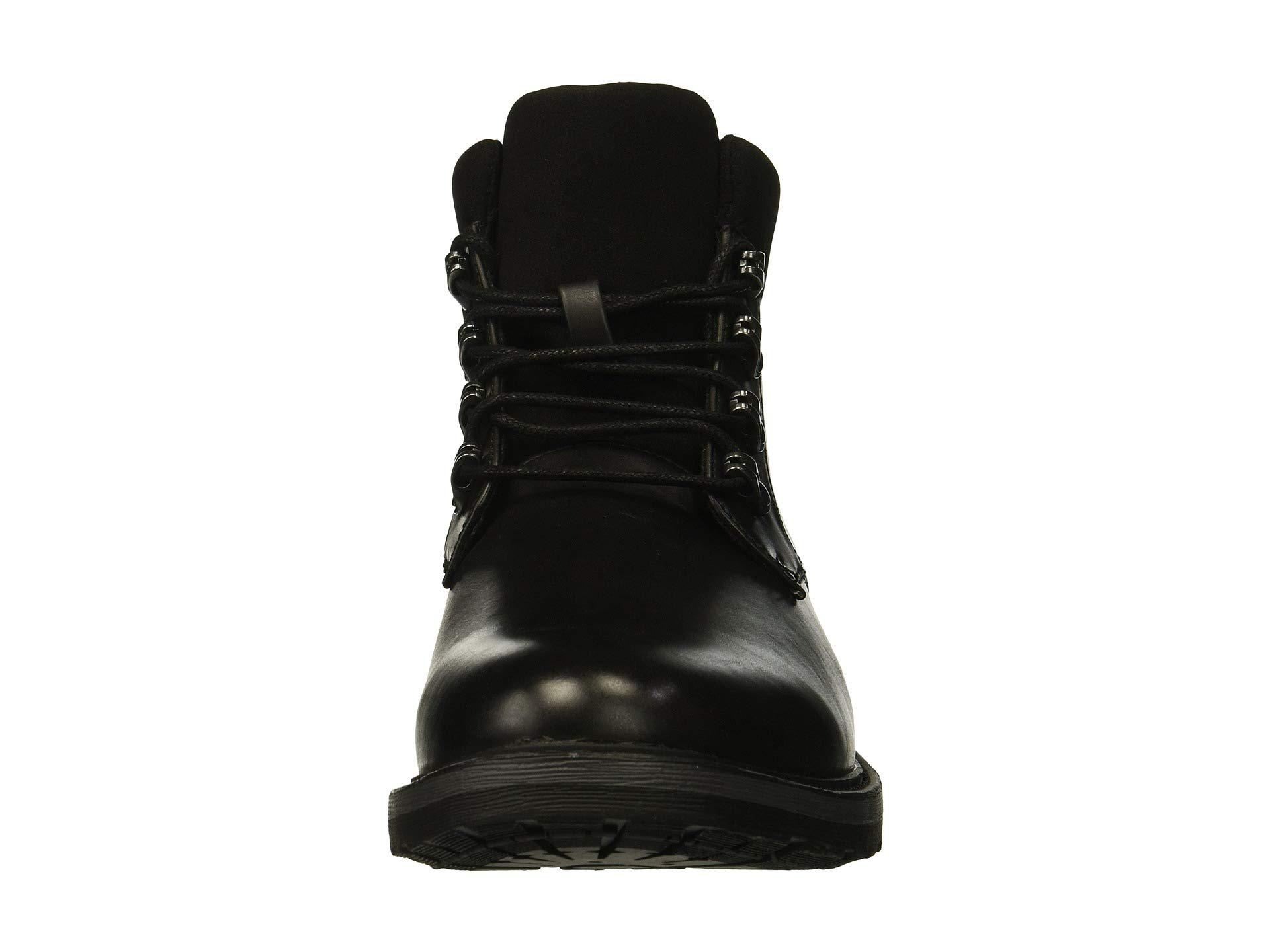 bainx short combat boot with suede collar