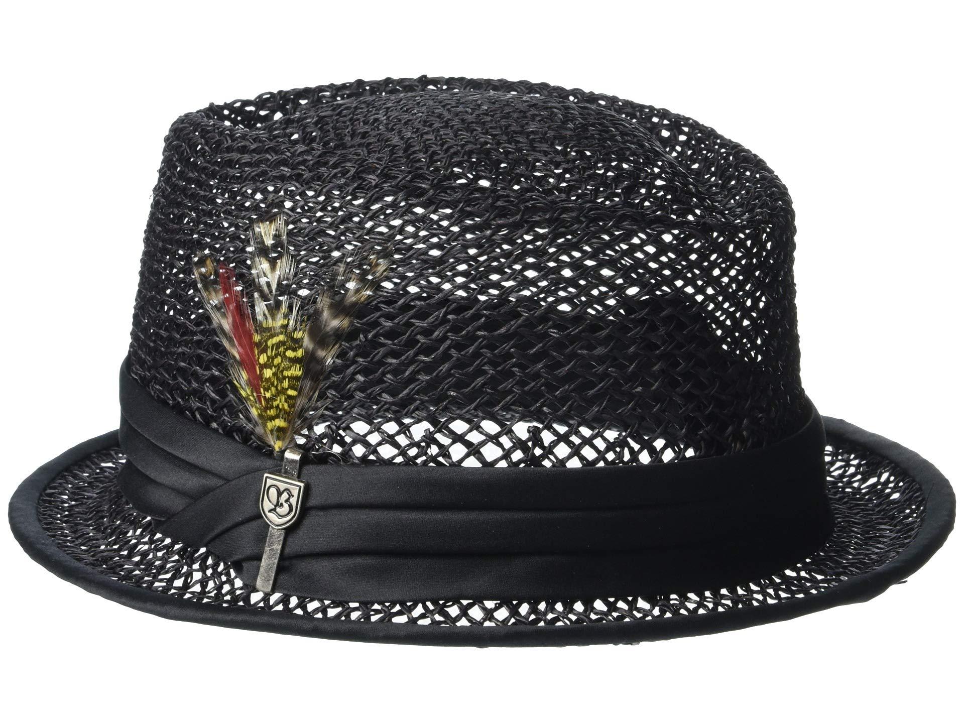 BRIXTON Mens Stout Short Brim Pork Pie Felt Fedora Fedora