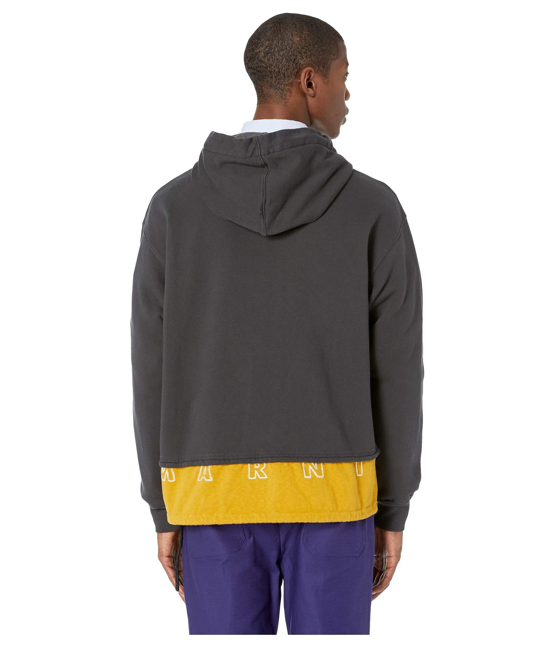 Marni Cotton Contrast Hoodie in Grey/Mustard (Gray) for Men - Lyst