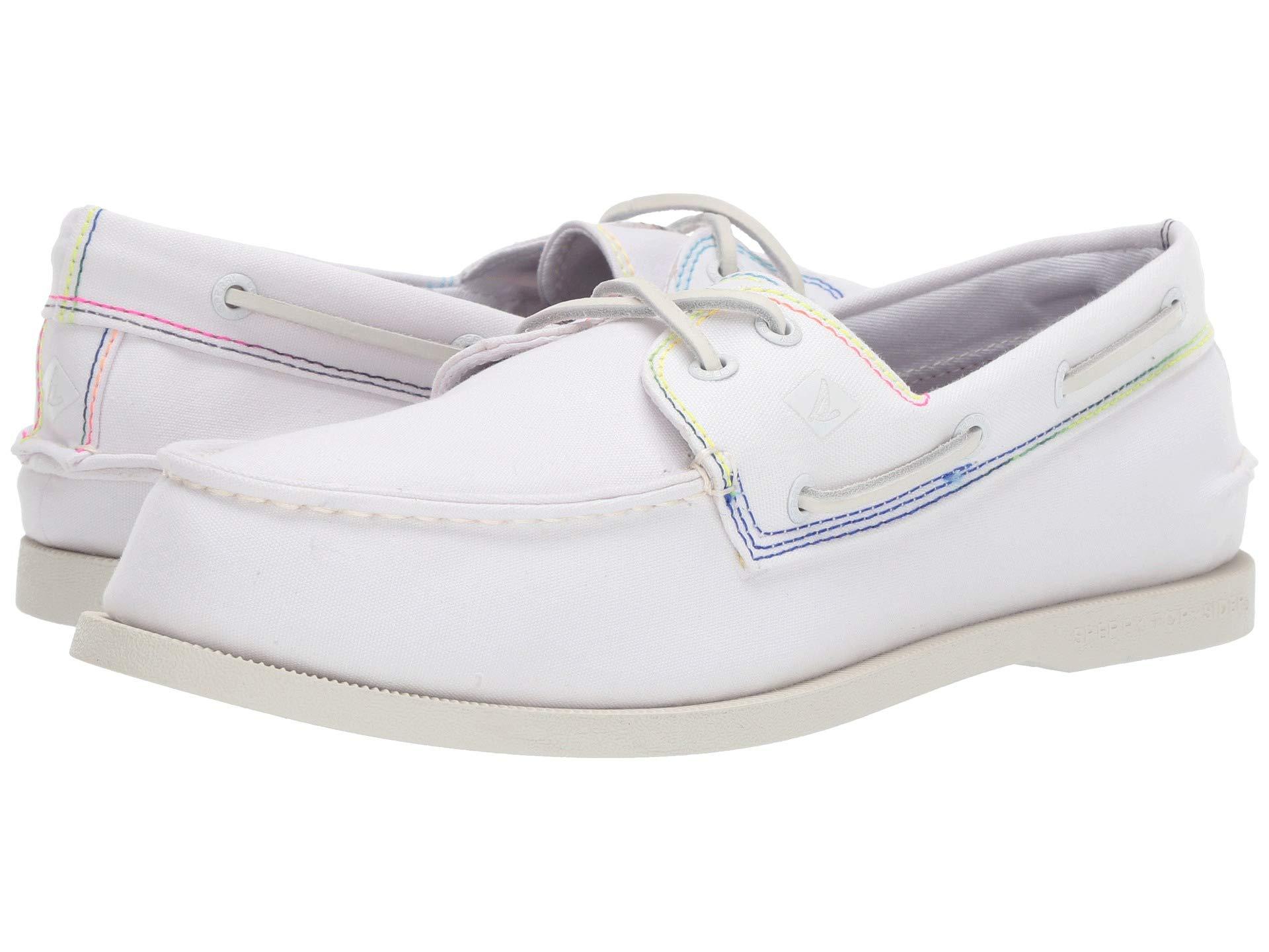 sperry white canvas sneakers