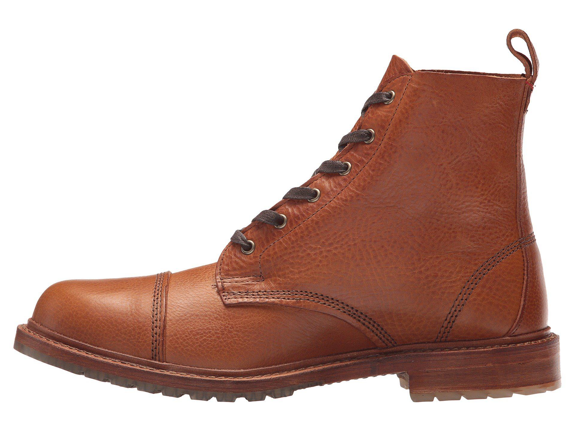 caen cap toe suede boot