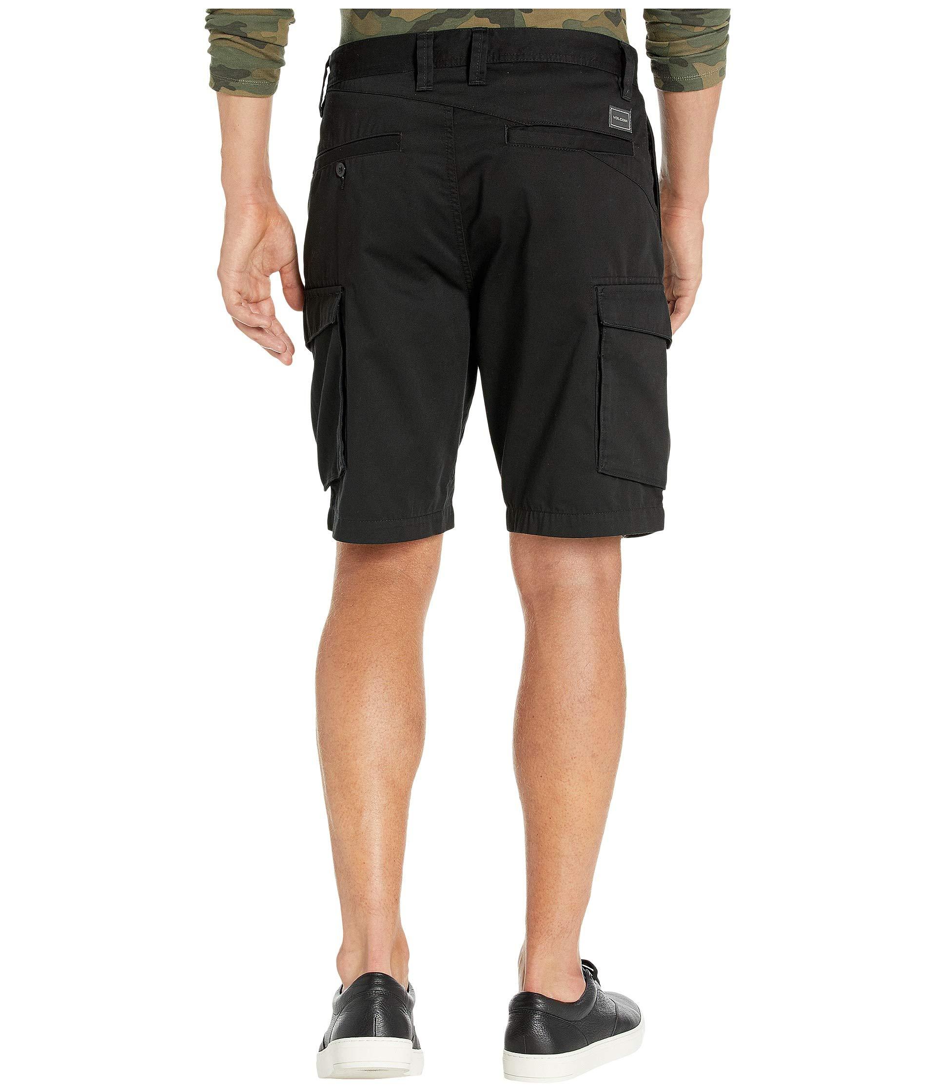 Volcom Cotton Bevel Cargo Shorts in Black for Men - Lyst