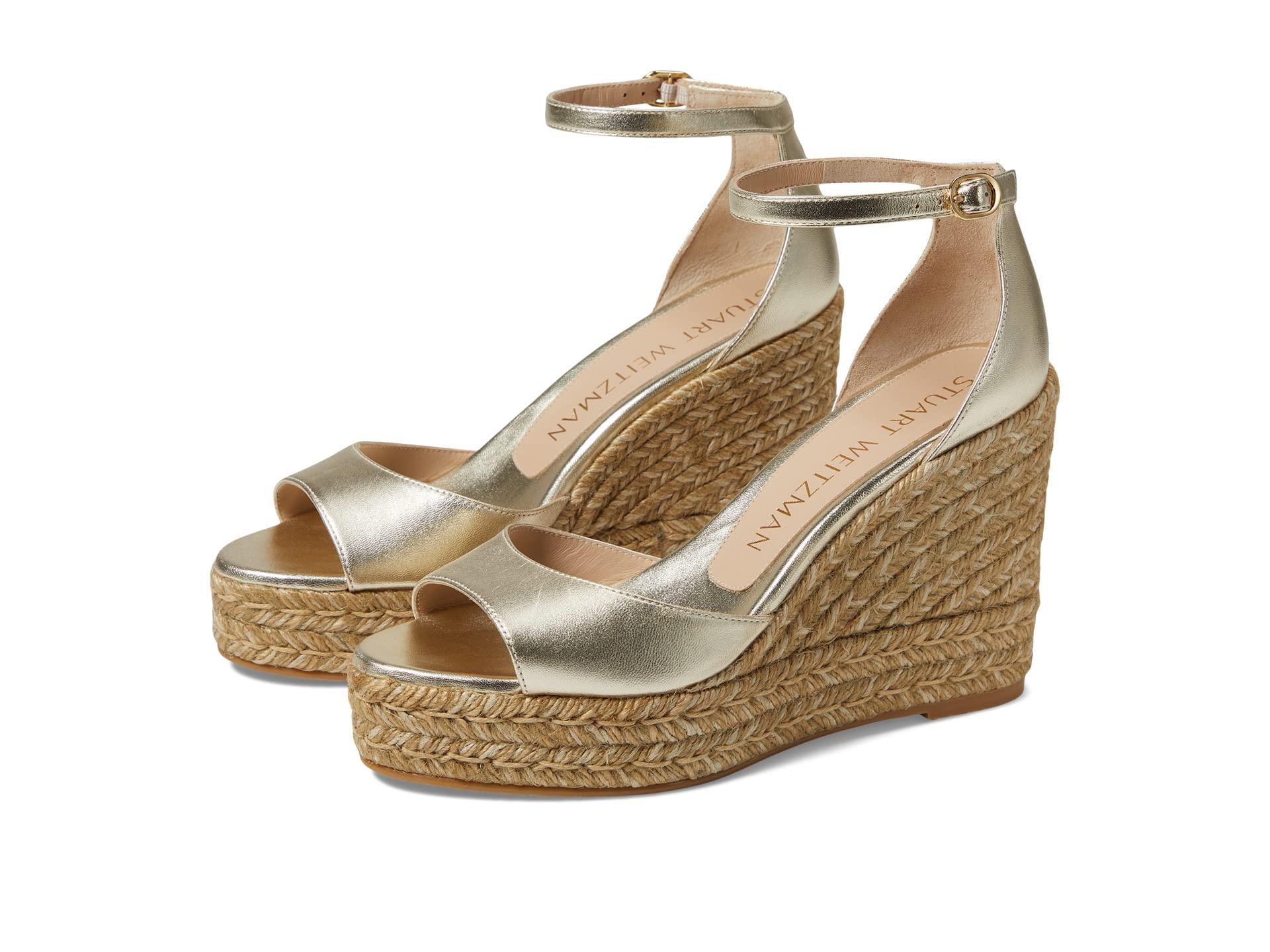 Stuart Weitzman Nudistcurve Espadrille Wedge in Metallic Lyst