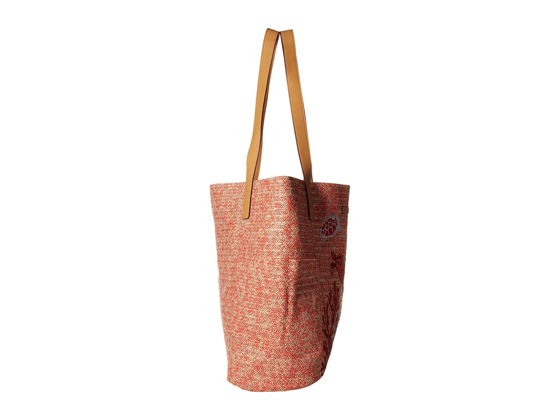 north south straw beach tote